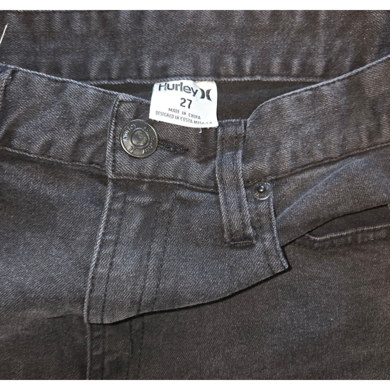 Hurley Hurley Women's Black Denim Jean Shorts - Size 27 Size 27" / US 4 / IT 40 - 4 Thumbnail