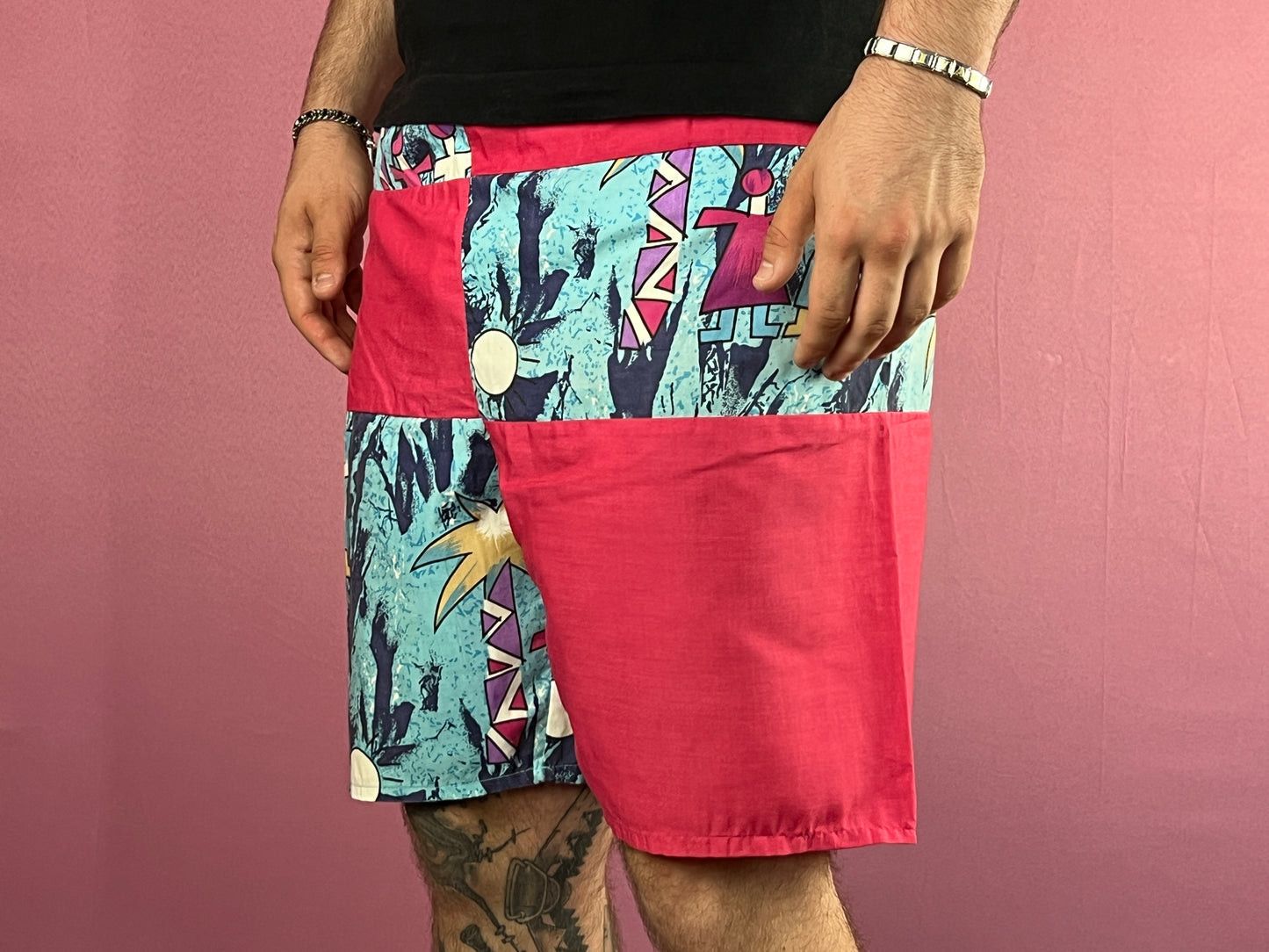 Vintage 90s Vintage Men's Abstract Print Sport Shorts - S Size US 30 / EU 46 - 3 Thumbnail