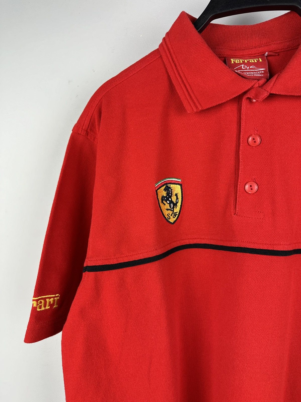Ferrari × Vintage Vintage 90’s Ferrari Michael Schumacher Racing Polo T-shirt Size US M / EU 48-50 / 2 - 2 Thumbnail