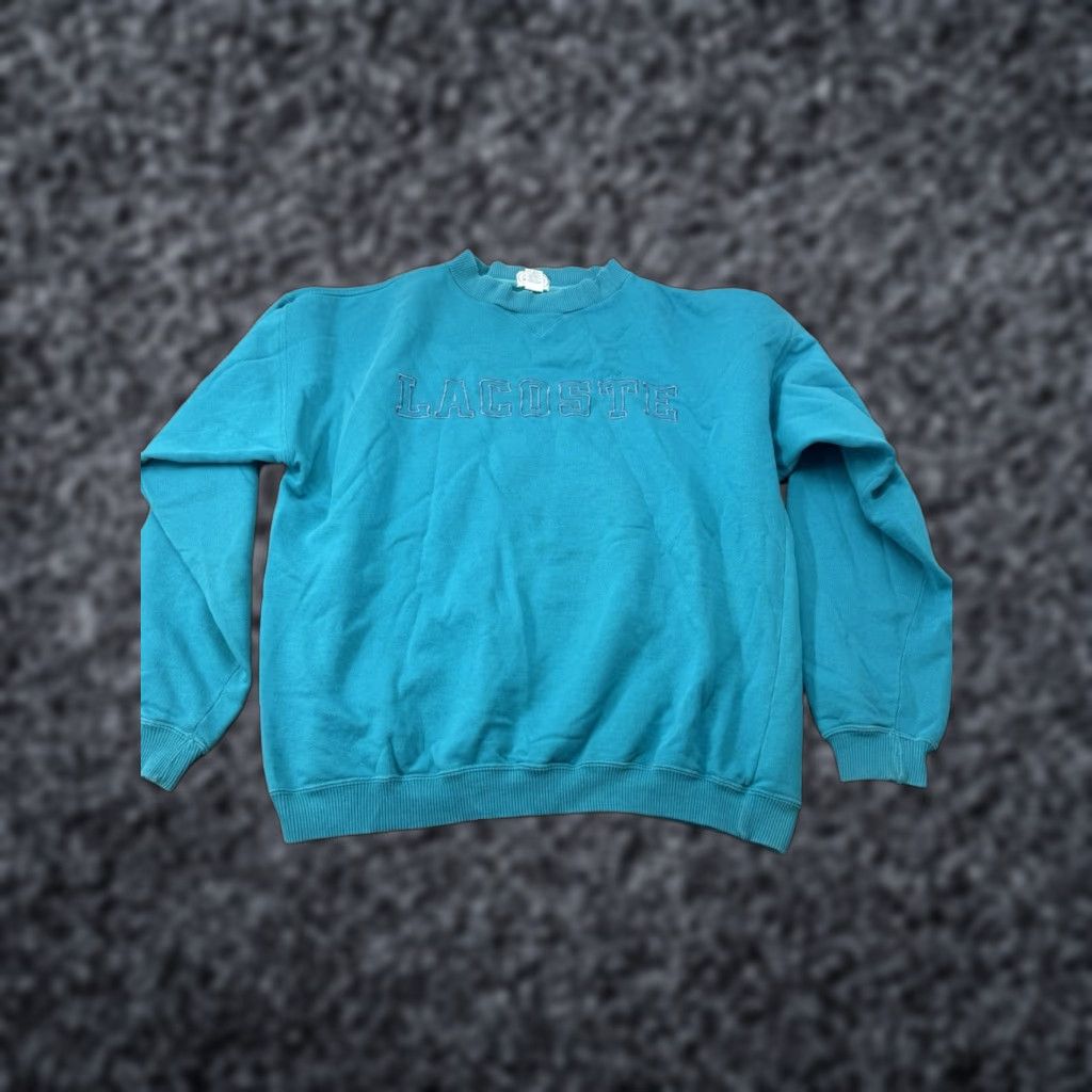 Lacoste Lacoste Sweatshirt Pullover Crocodile Logo Big Spell Out Teal Green Large Mens L Size US L / EU 52-54 / 3 - 1 Thumbnail