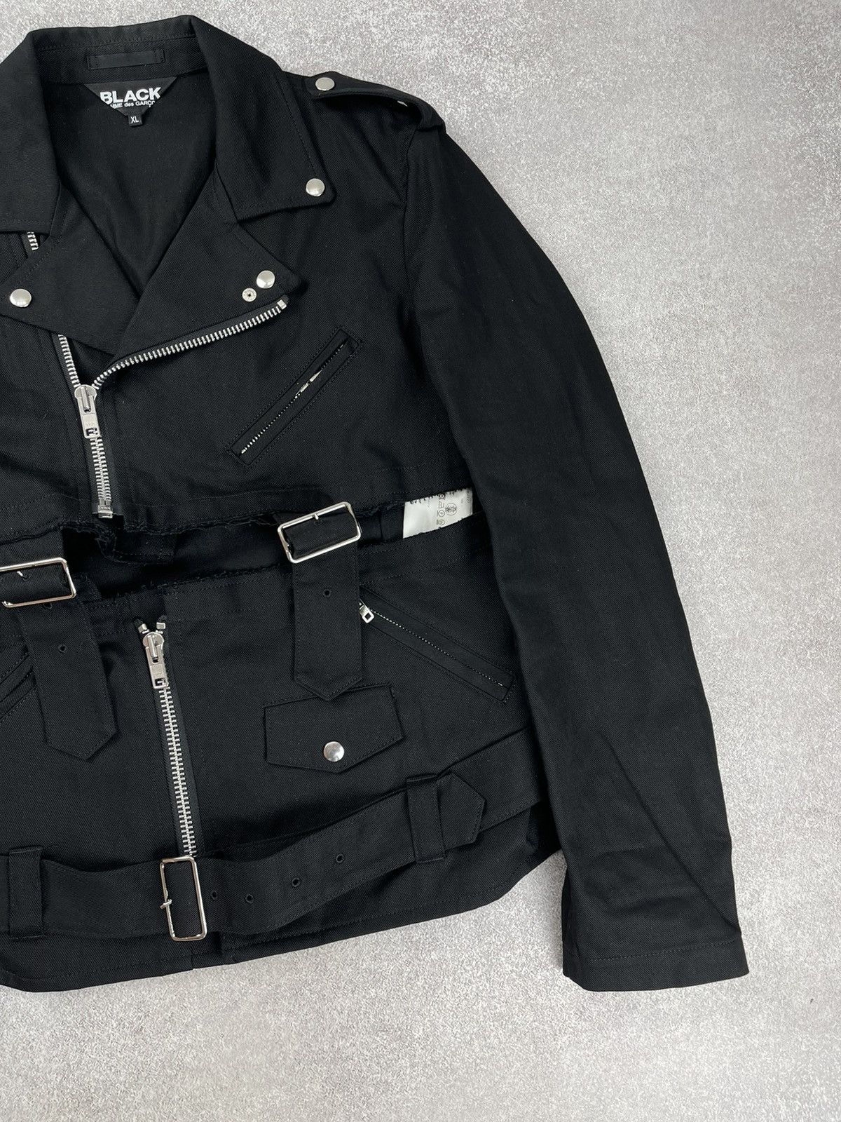 Comme des Garcons × Comme des Garcons Black × Japanese Brand Comme des Garcons Black Bondage Biker Moto Jacket Men’s Size US XL / EU 56 / 4 - 2 Thumbnail