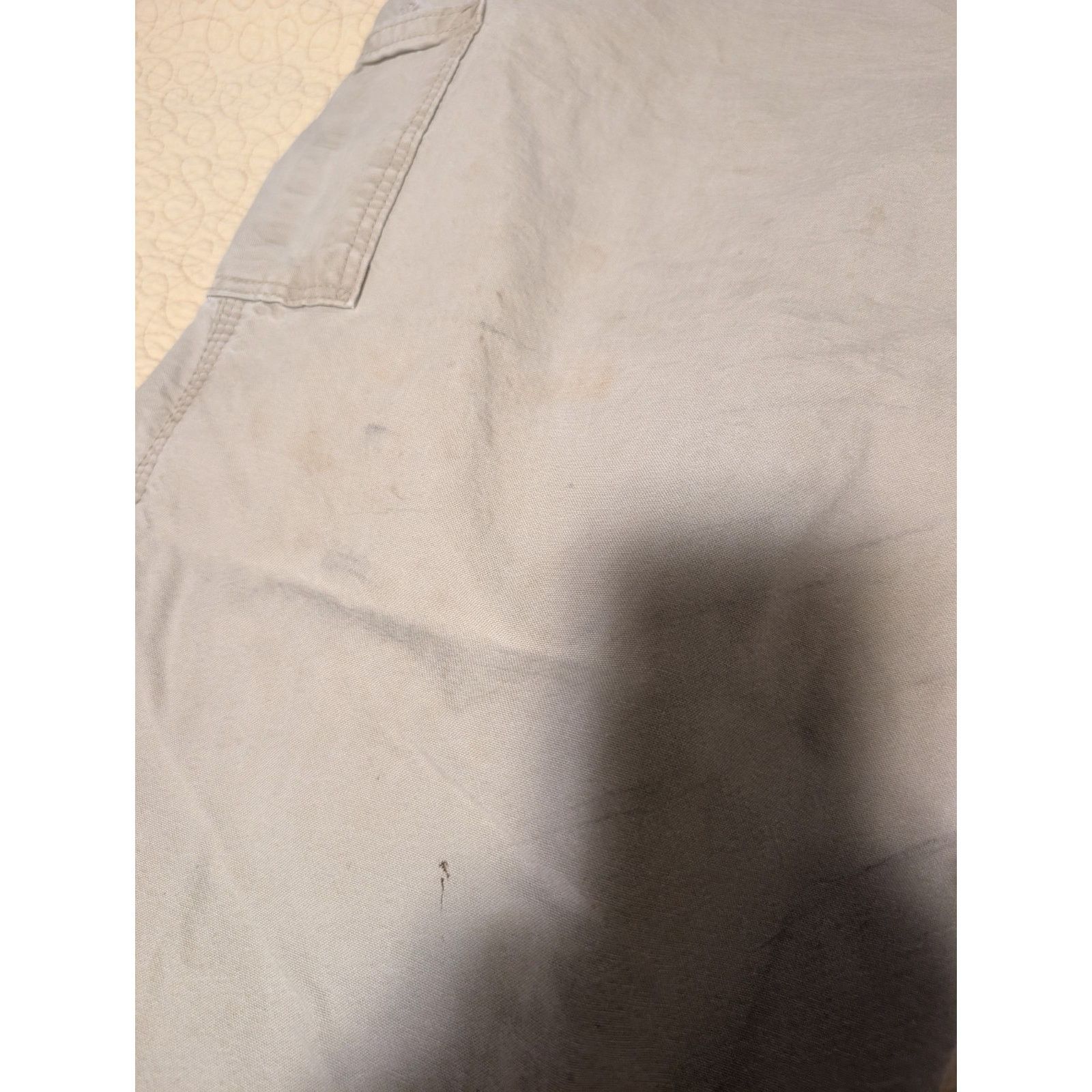 Carhartt Carhartt * Stained * Work Pants B151 Mens 46x30 Beige Canvas Size US 44 / EU 60 - 4 Thumbnail