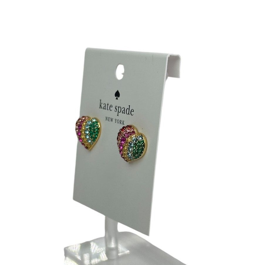 Kate Spade Kate Spade On The Dot Rainbow Heart Studs Earrings Size ONE SIZE - 4 Thumbnail
