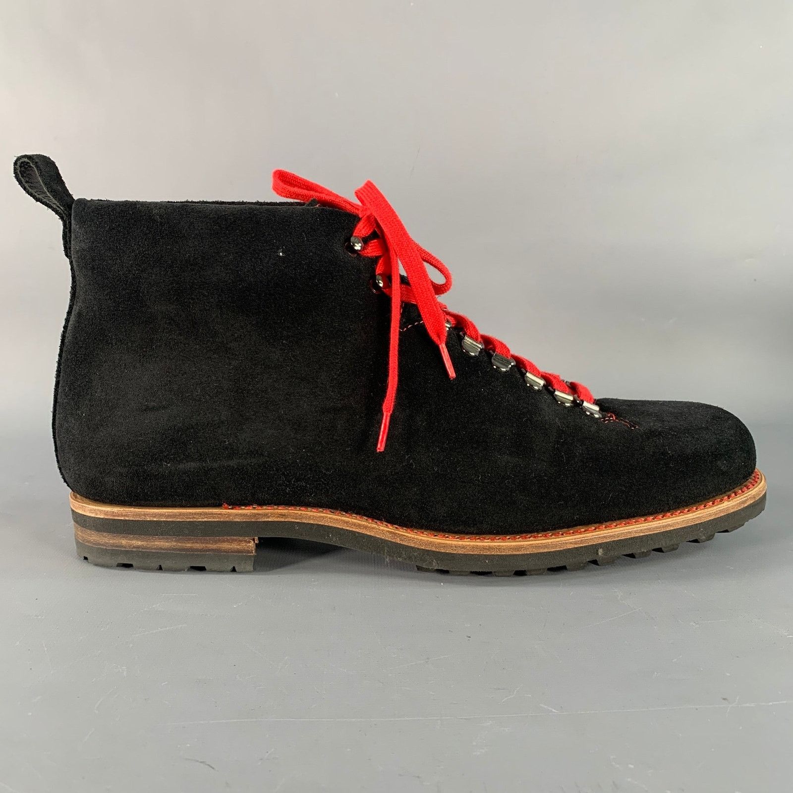 Paul Stuart PAUL STUART Size 12 Black Red Textured Leather Lace Up Boots Size US 12 / EU 45 - 2 Thumbnail