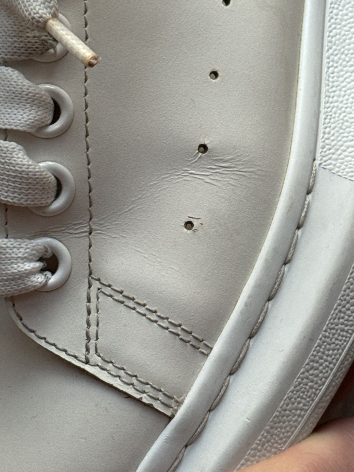 Alexander McQueen Alexander McQueen Oversized Leather White Sneakers Size US 7.5 / EU 40-41 - 13 Thumbnail