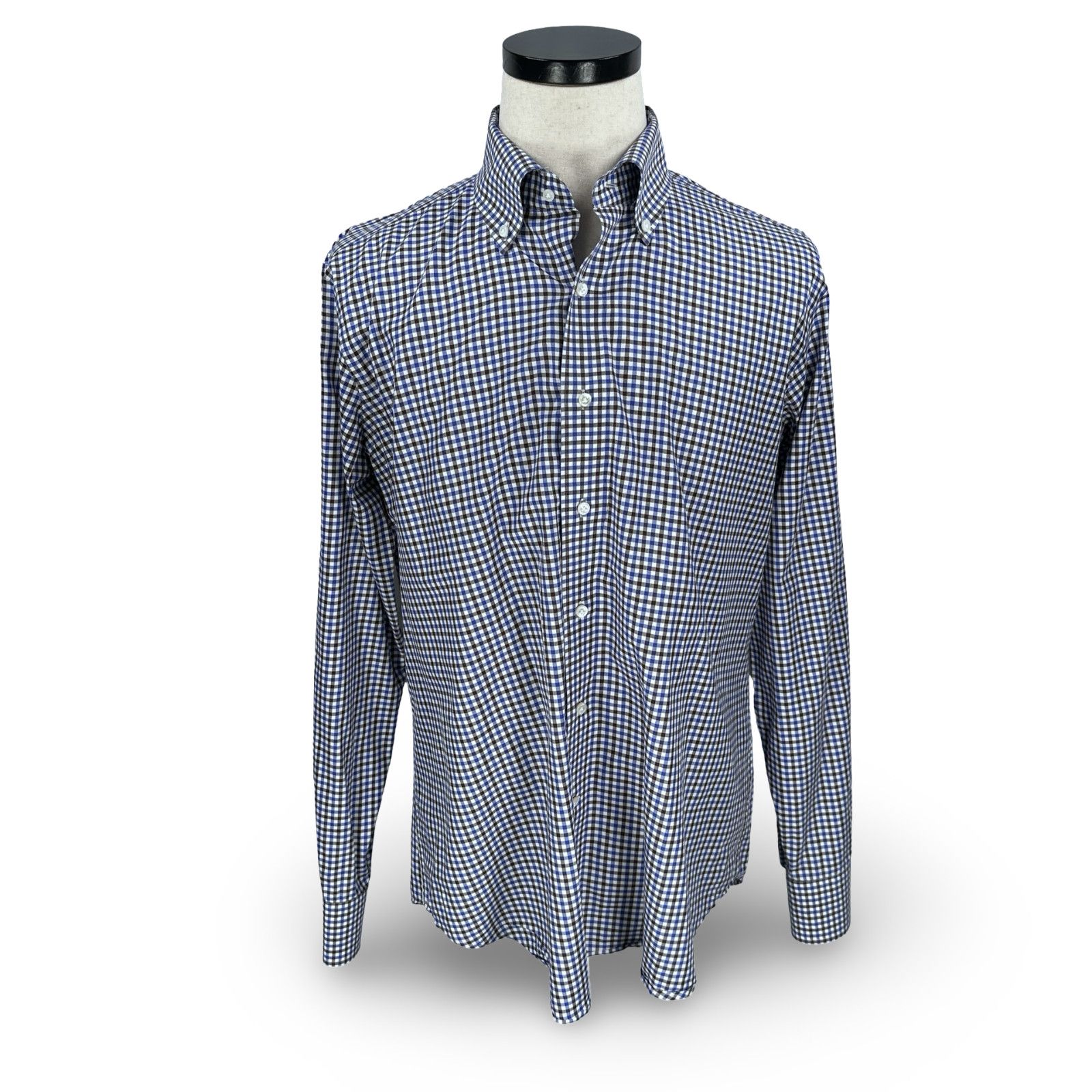 Peter Millar Peter Millar Shirt Mens L White Blue Check Egyptian Cotton Size US L / EU 52-54 / 3 - 1 Thumbnail