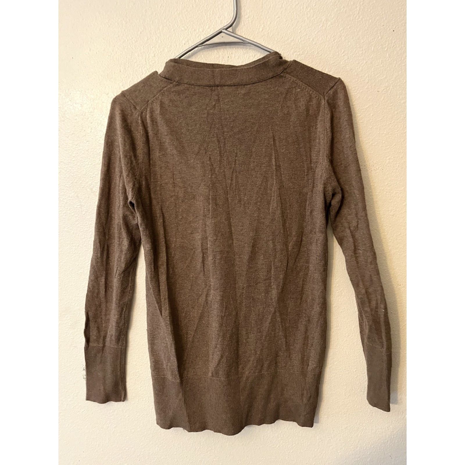 Banana Republic Banana Republic Cardigan Sweater Cotton Rabbit Hair Blend Button S Brown V-Neck Long Sleeve Women's S Ribbed Button Front Knit Size S / US 4 / IT 40 - 2 Thumbnail