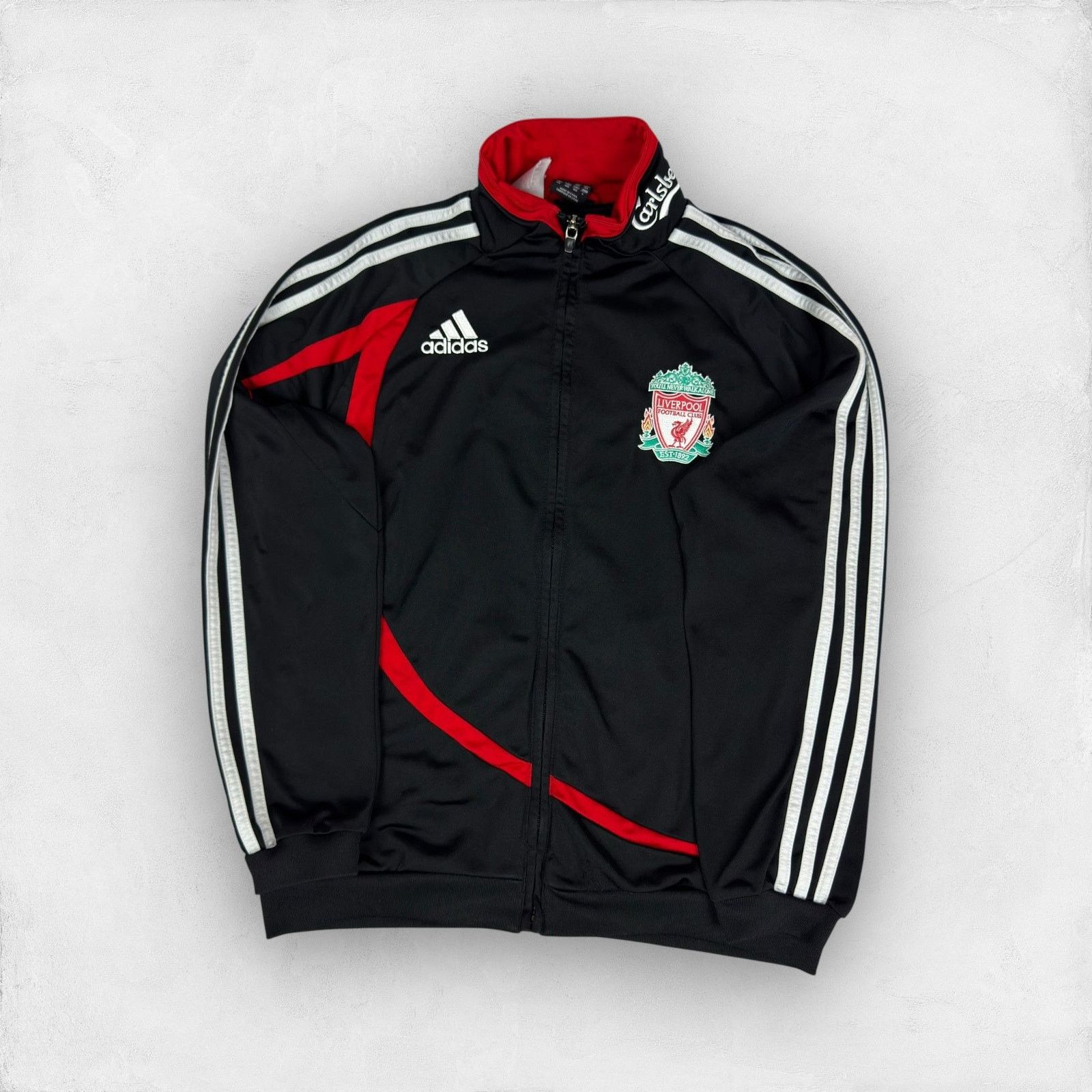 Adidas Adidas Mens Black 3-Stripes Liverpool F.C. Football Jacket Size US S / EU 44-46 / 1 - 1 Thumbnail
