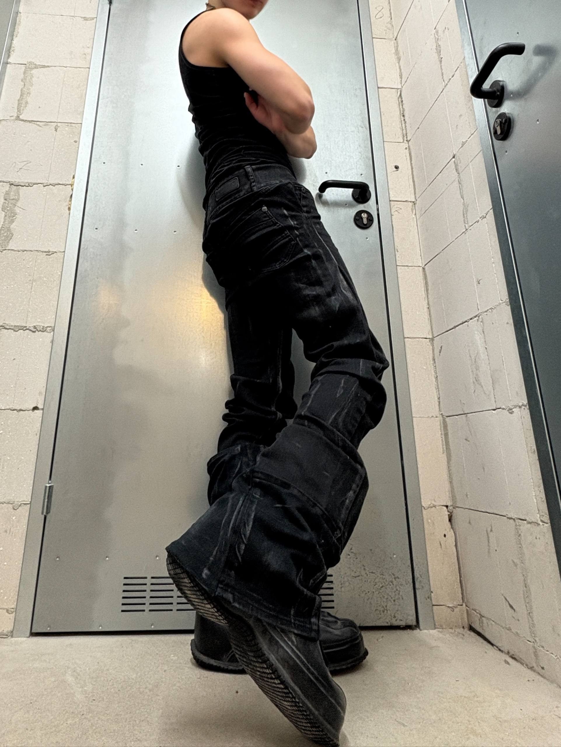 Japanese Brand Black Flare Jeans Size US 34 / EU 50 - 5 Thumbnail