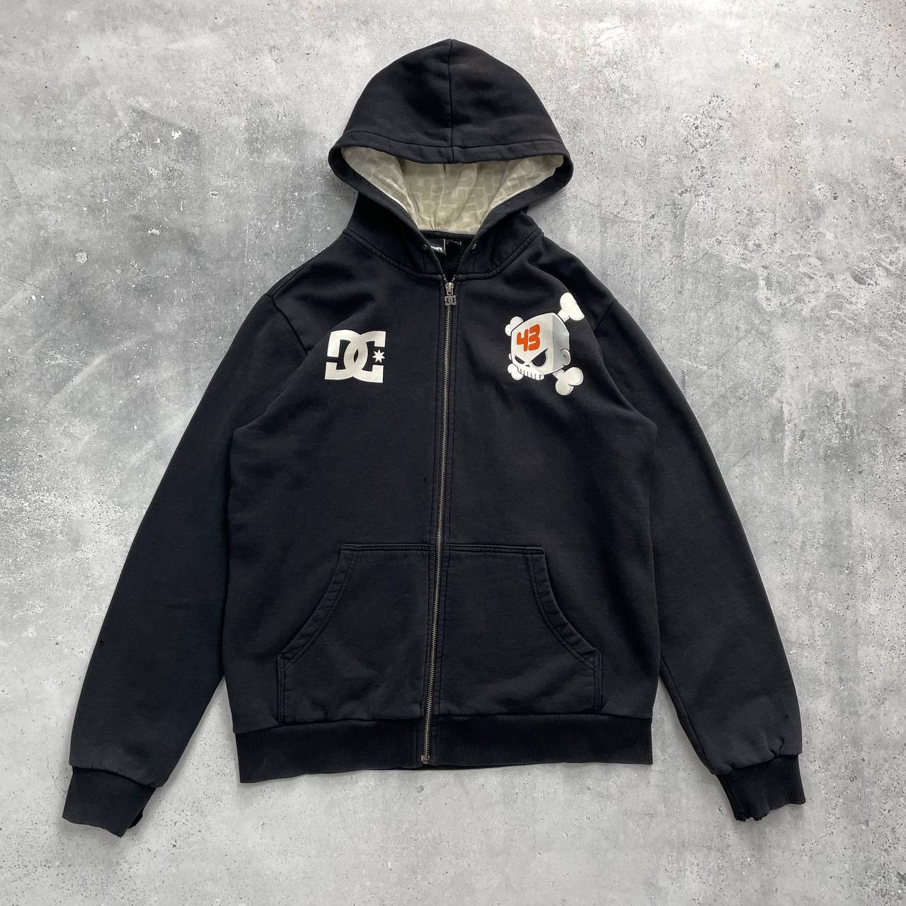 Vintage DC Shoes Ken Block No 43 Full Zip Hoodie Faded Black