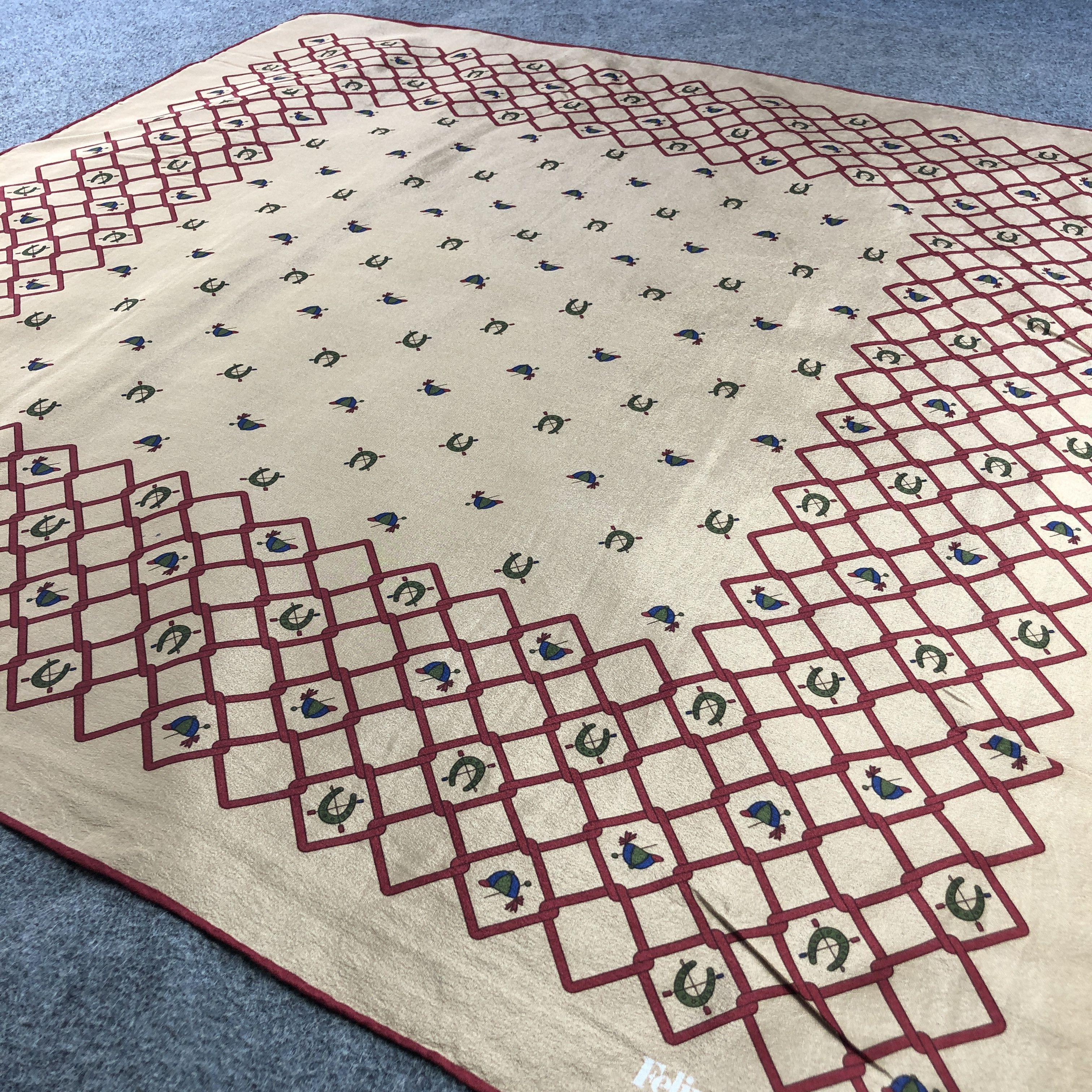 Vintage Felix Buhler Hand Rolled Silk Scarf M1057 Size ONE SIZE - 3 Thumbnail
