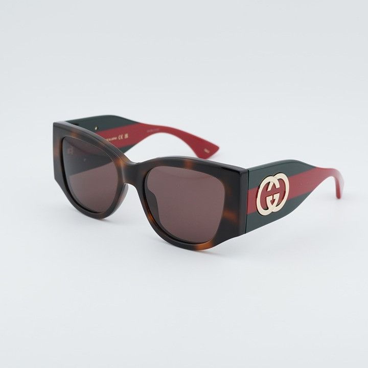 Gucci Gucci GG2115S 002 Sunglasses Dark Havana Cat Eye Frame Size ONE SIZE - 1 Thumbnail