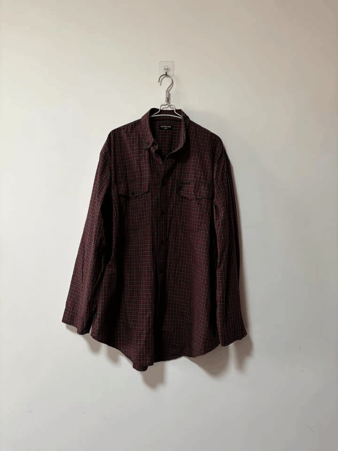 Balenciaga Balenciaga 21SS Oversized Plaid Work Shirt-2507 Size US M / EU 48-50 / 2 - 1 Thumbnail