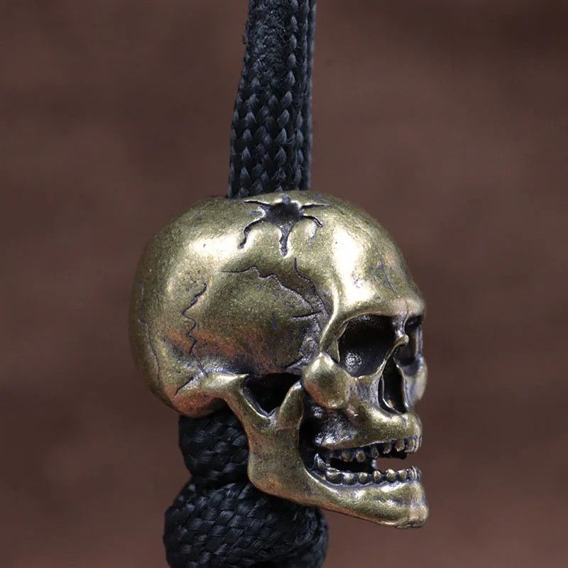 Handmade 3Pcs Broken Skull Knife Beads Paracord Bead Zipper Umbrella Size ONE SIZE - 1 Thumbnail