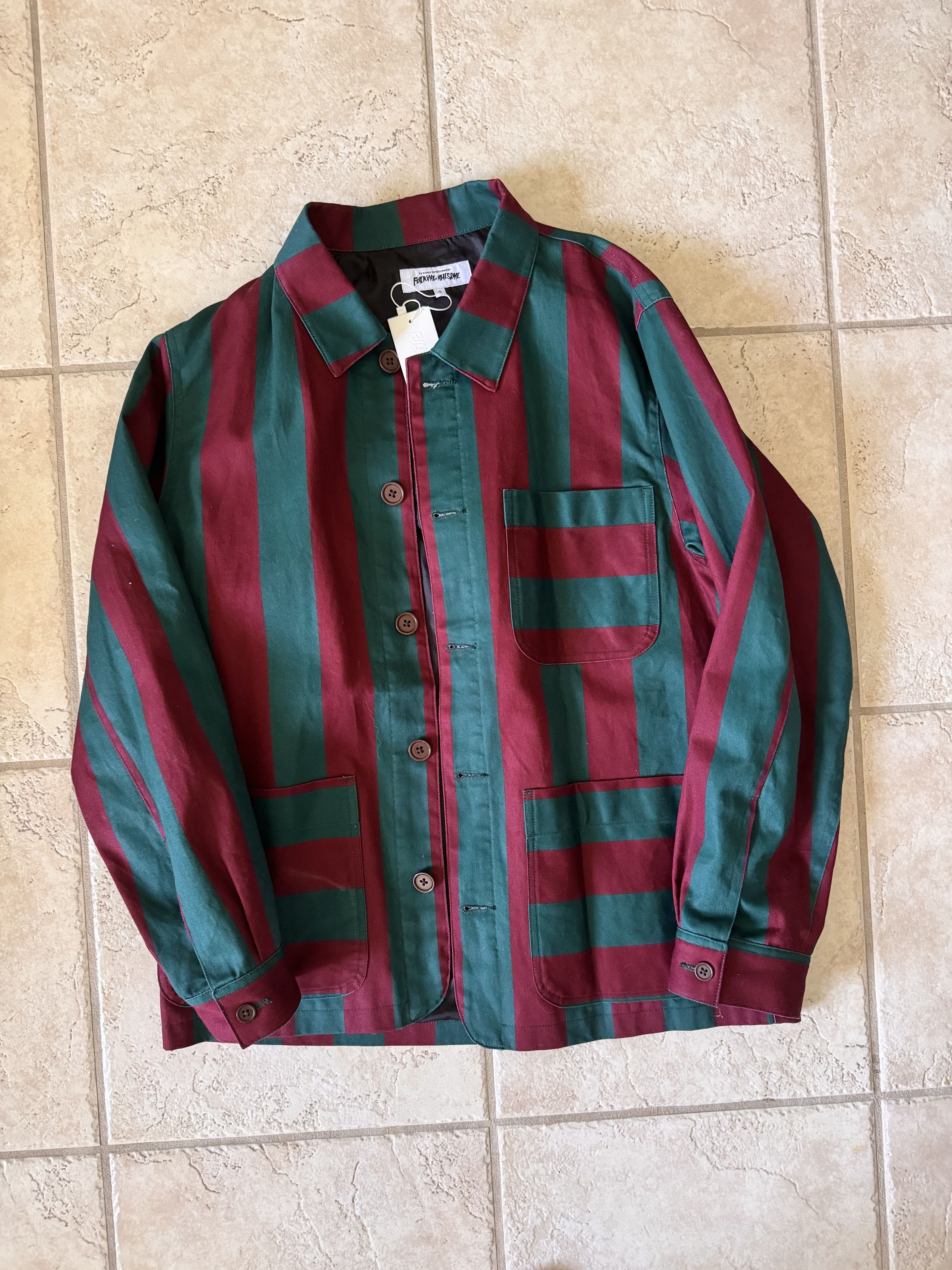 Fucking Awesome Fucking Awesome - Filigree Striped Chore Jacket Size US S / EU 44-46 / 1 - 1 Thumbnail