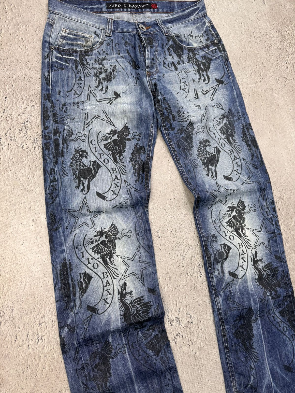 Designer × Ed Hardy Vintage Ed Hardy Style Rhinestones Skeleton Jeans Size US 32 / EU 48 - 3 Thumbnail