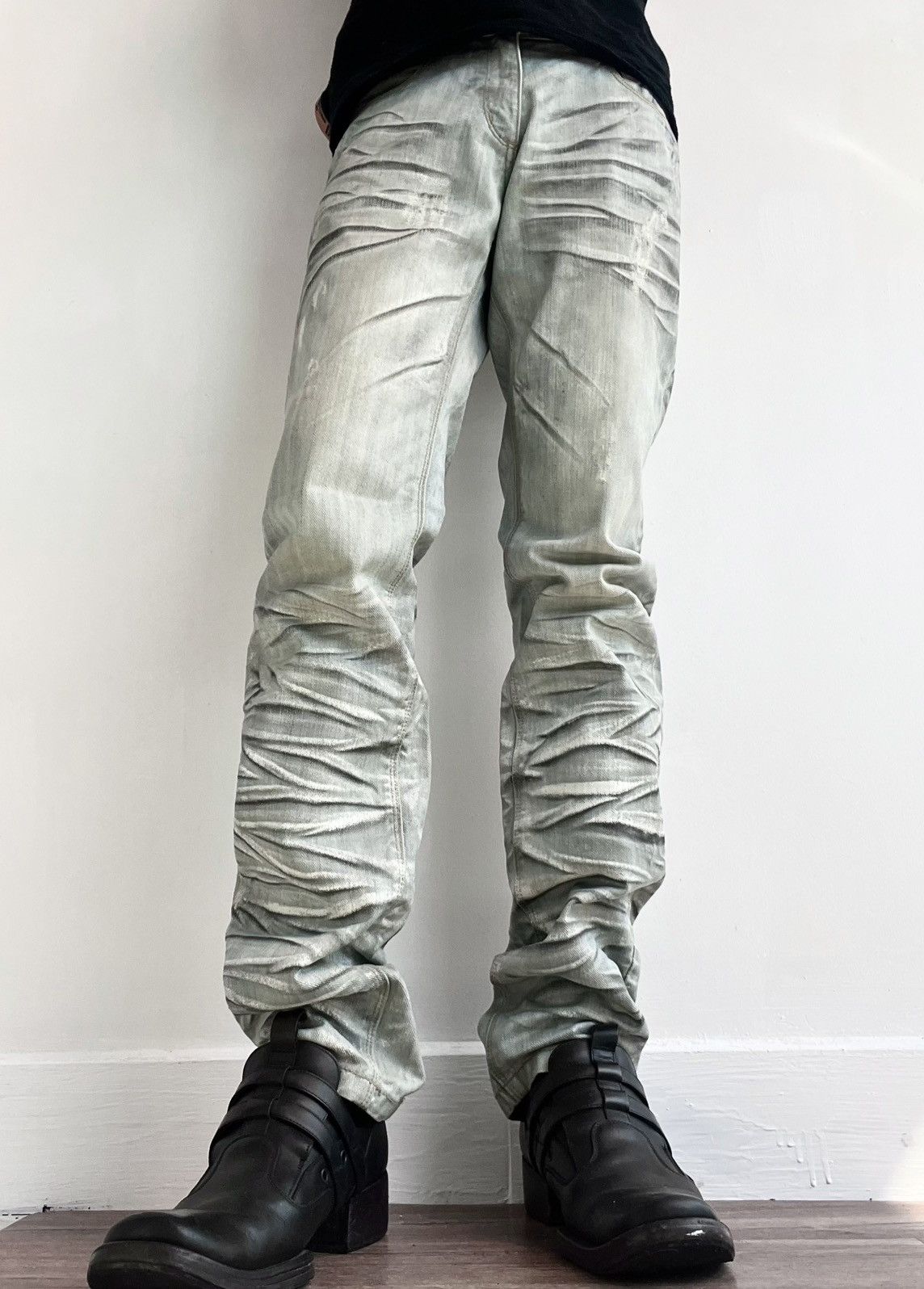 semanticdesign 2000s Semantic Design Avant-Garde Stacked Jeans Size US 32 / EU 48 - 1 Thumbnail