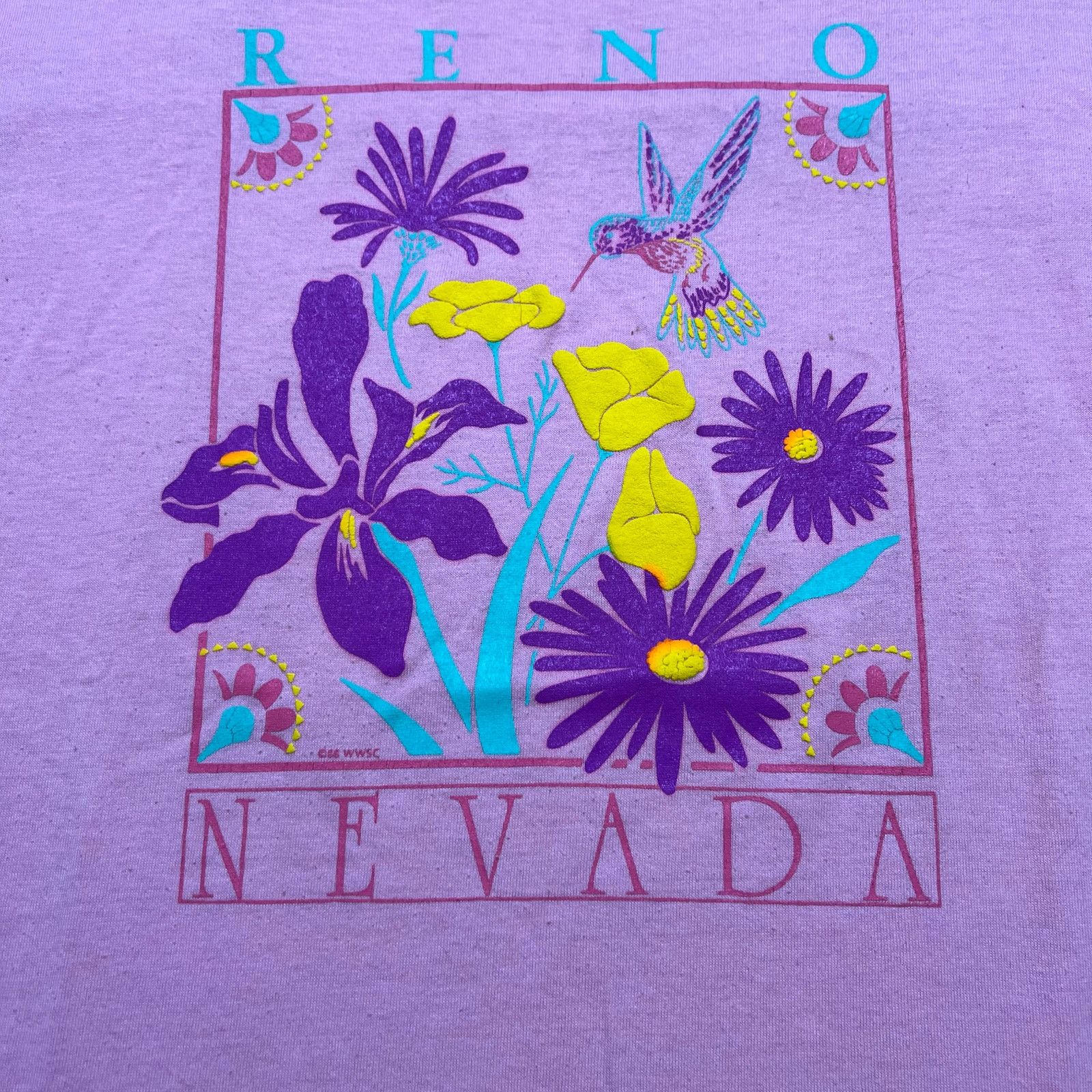Jerzees Vintage 90s Reno Nevada hummingbird and flowers travel Sz XL Size US XL / EU 56 / 4 - 2 Thumbnail