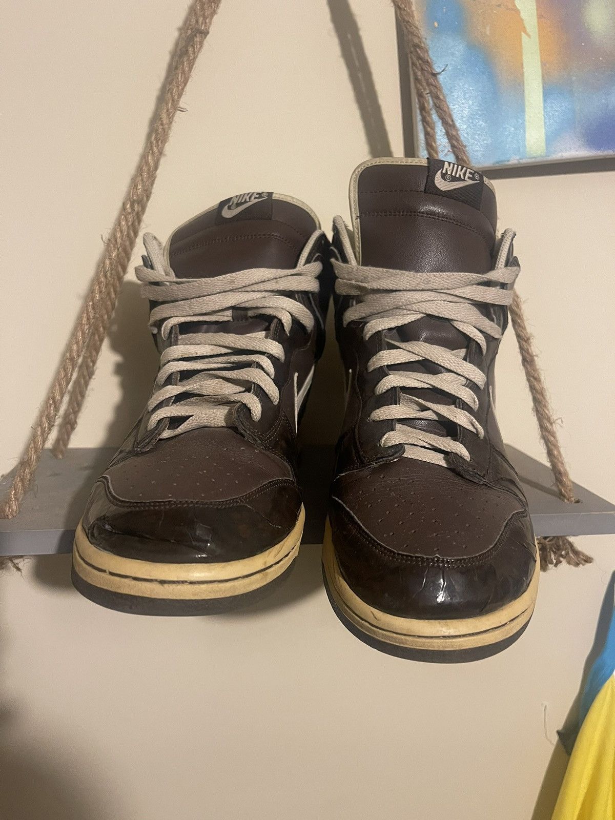 Nike Nike Dunk High Woodgrain Brown Black 2006 Size US 11 / EU 44 - 6 Thumbnail