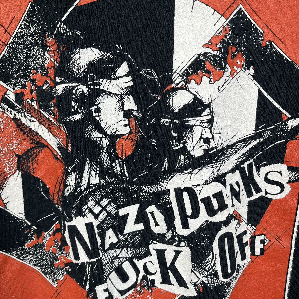 Band Tees Vintage Napalm Death Nazi Punks Fuck Off band T Shirt 2003 Size US XL / EU 56 / 4 - 6 Thumbnail