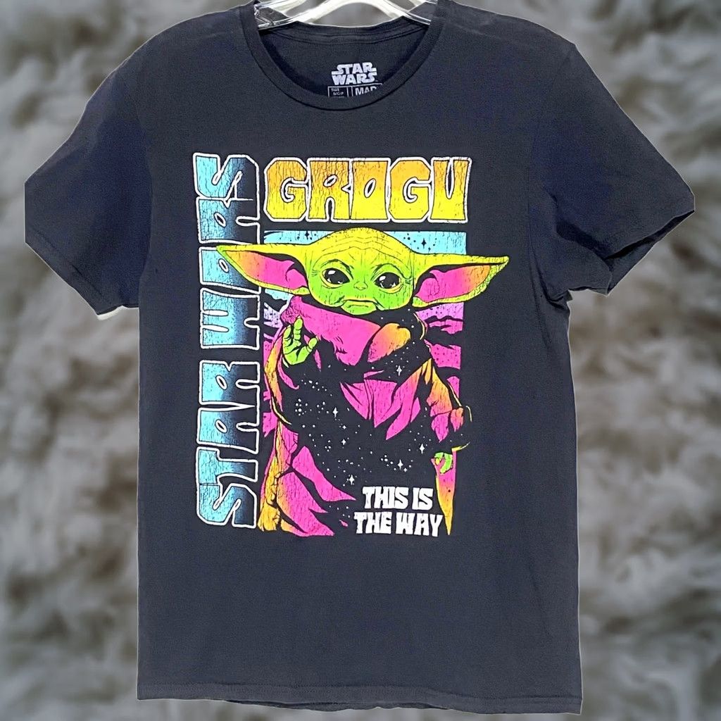 Star Wars VINTAGE Star Wars Shirt Mens S Grogu Chillin This Is The Way Neon Retro Loud Distressed Yoda Halloween Size US S / EU 44-46 / 1 - 1 Thumbnail