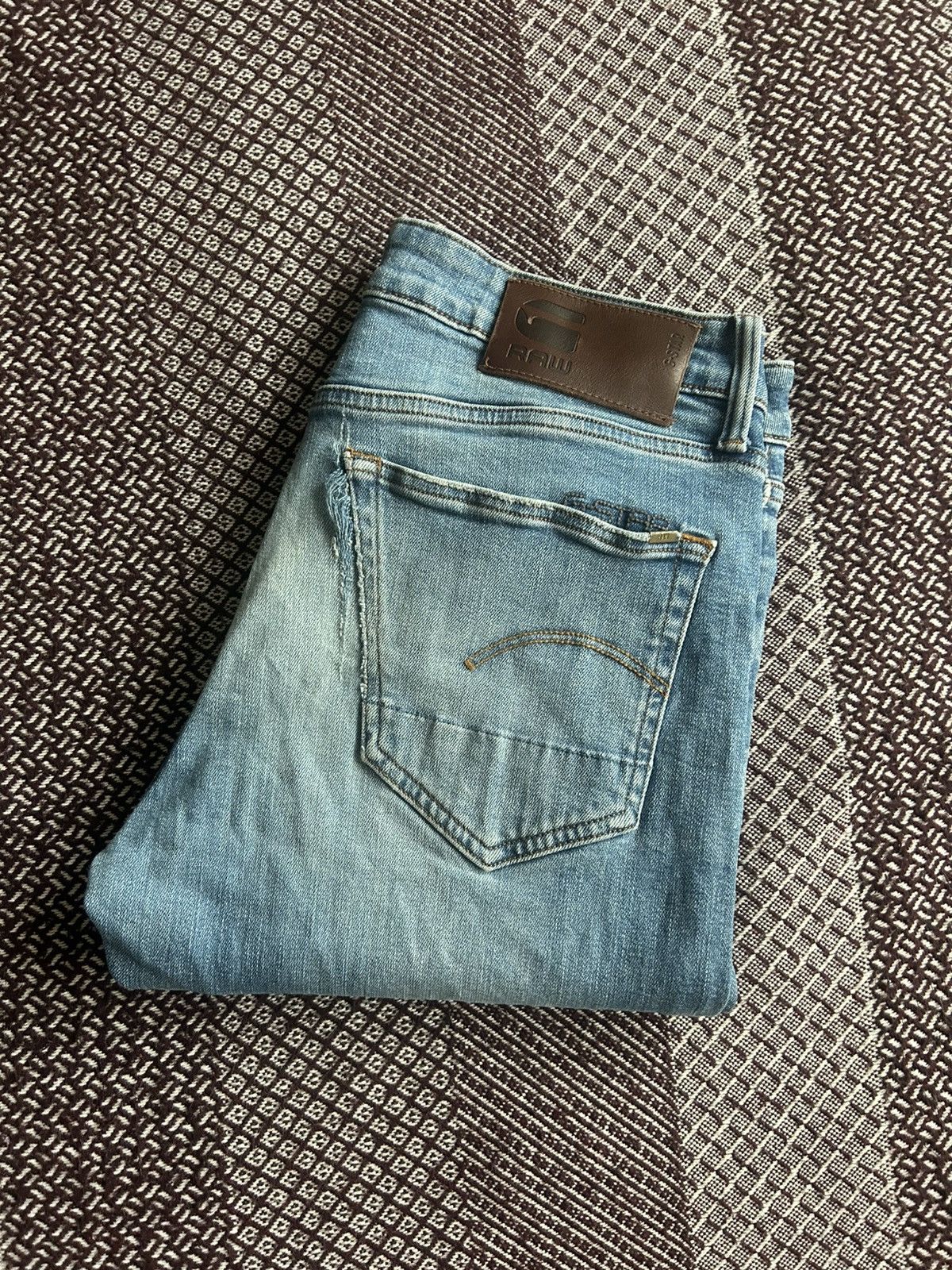 G-Star Vintage G-star Raw 3301 Slim Denim Jeans Washed Faded Sz W31 Size US 31 - 11 Thumbnail
