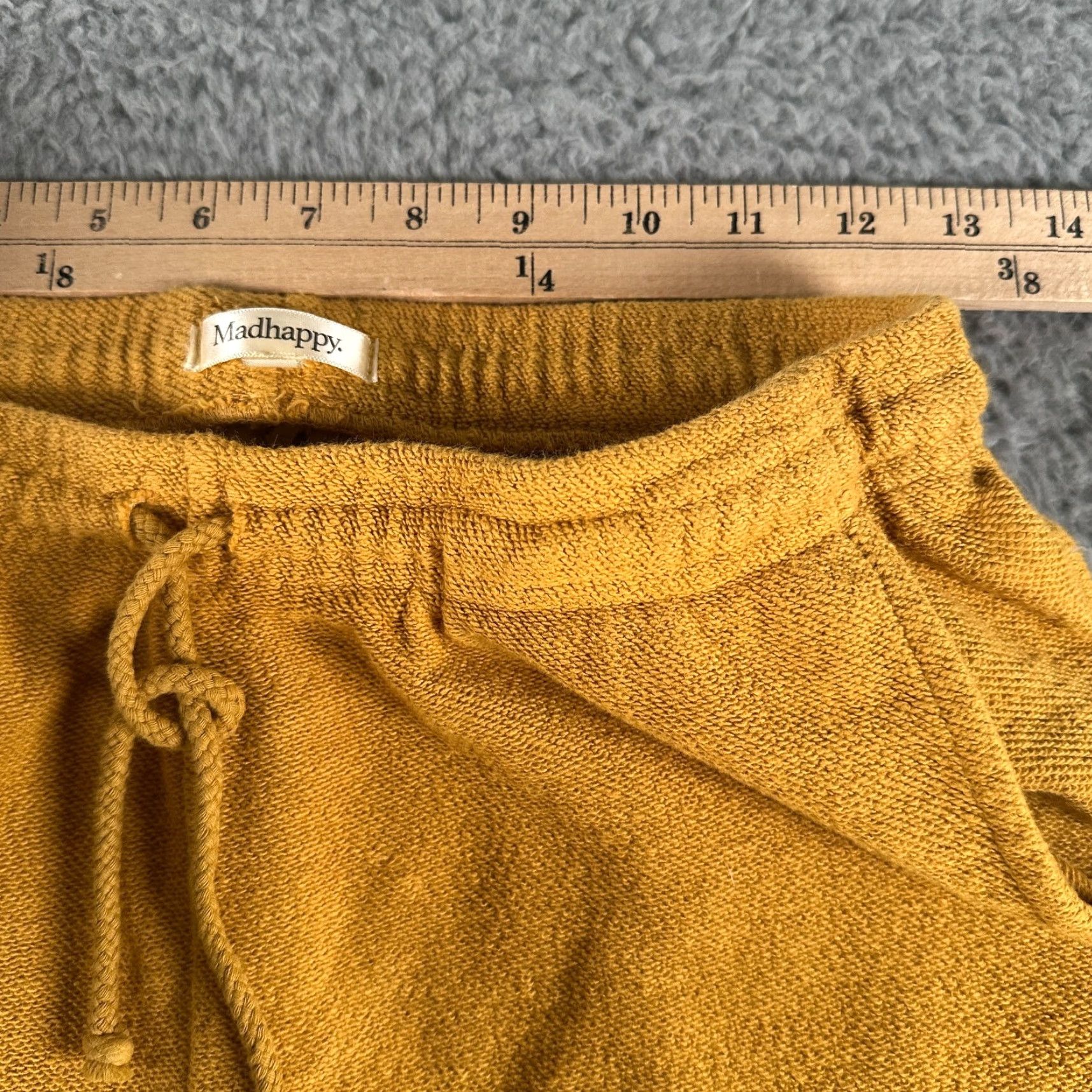 Madhappy Madhappy Sweatpants Womens Small Yellow Textured Knit Joggers Drawstring Size 28" / US 6 / IT 42 - 6 Thumbnail