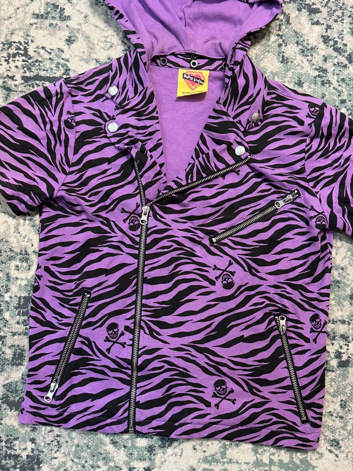 20471120 2000s Super Lovers - Double Collar Zipper Shirt With Hoodie Size US S / EU 44-46 / 1 - 3 Thumbnail