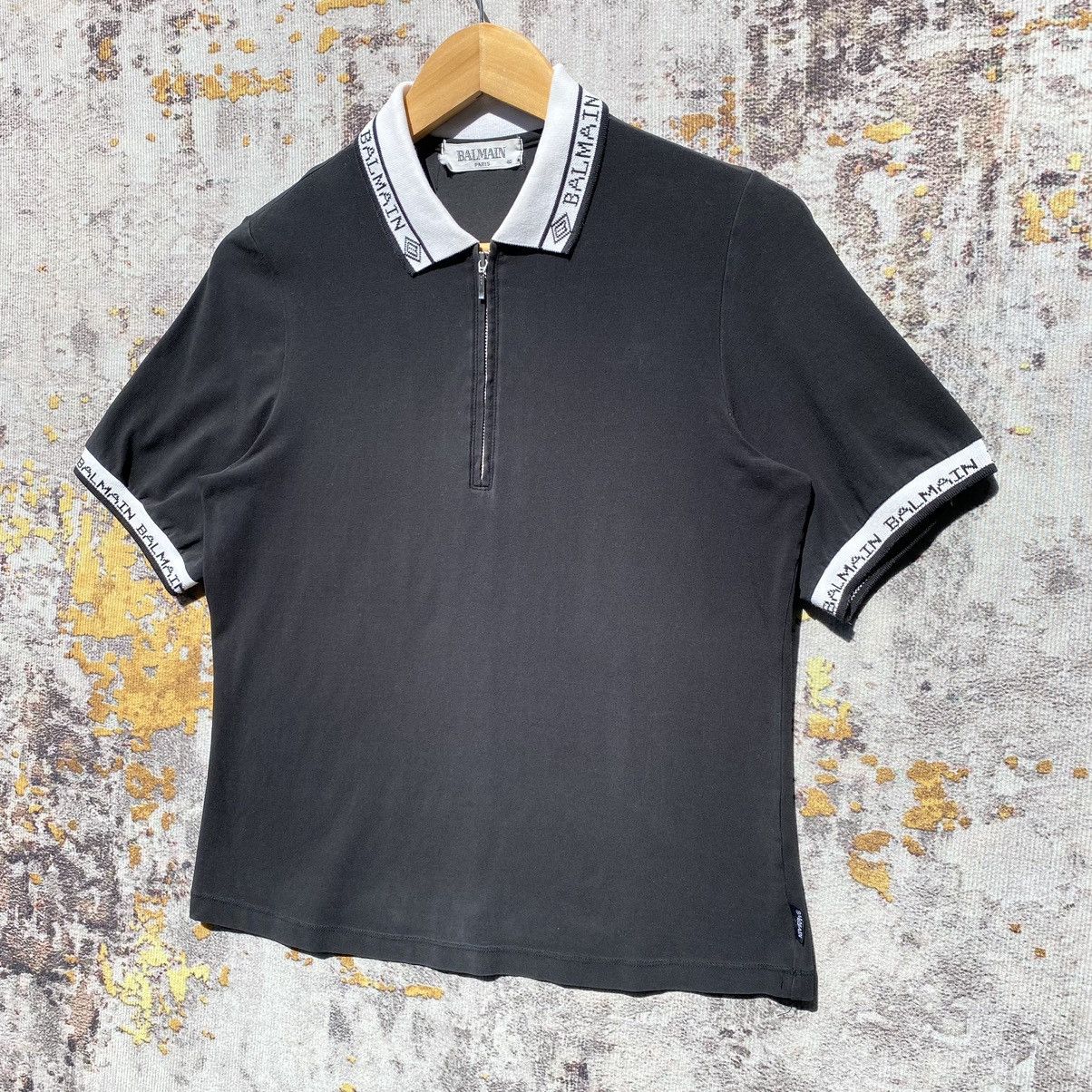 Balmain Vintage Balmain Paris Polos Half Zip Shirt Balmain SunFaded Size US S / EU 44-46 / 1 - 3 Thumbnail