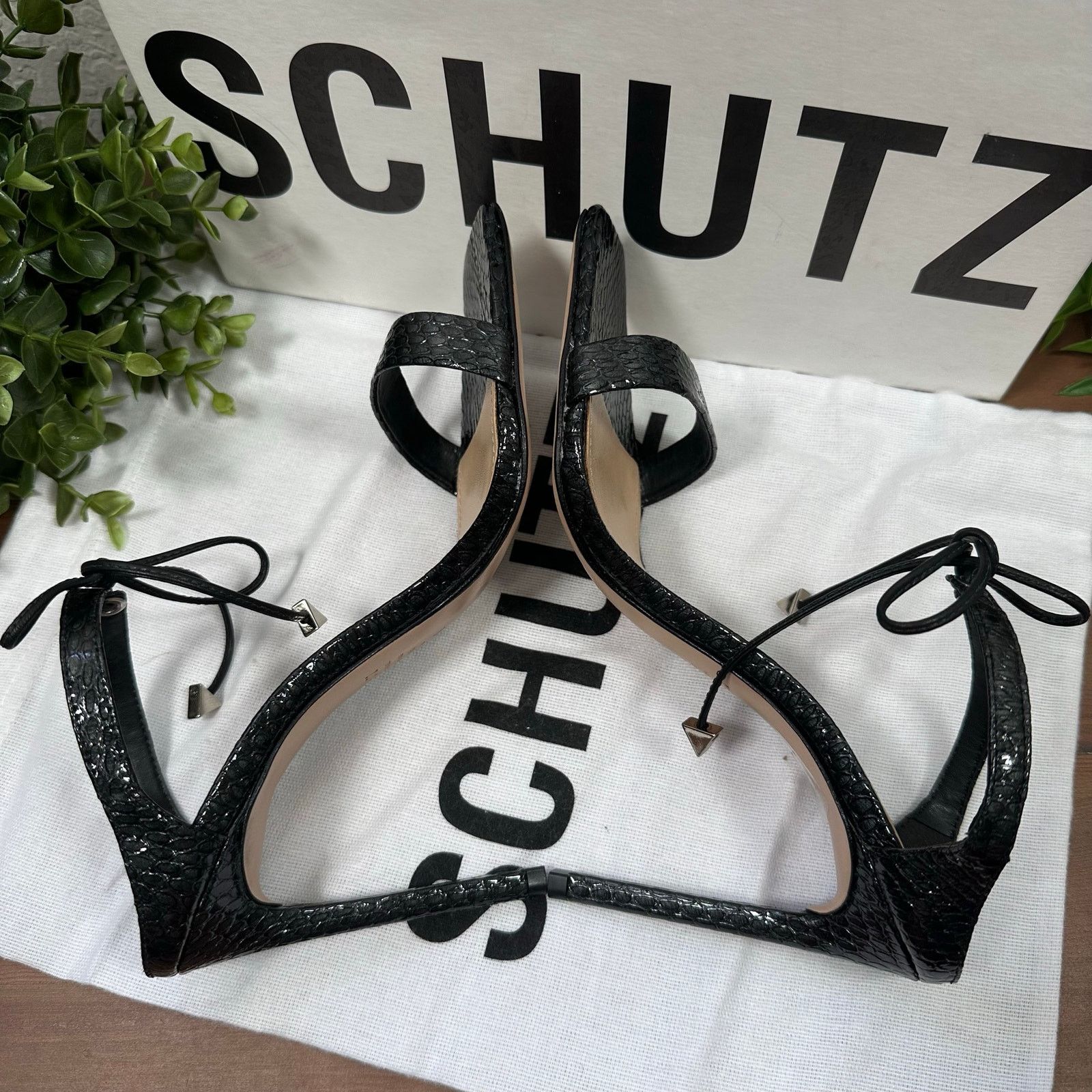 SCHUTZ Schutz Mavis Leather Heeled Mule Sandals Black Size 8.5 Size US 8.5 / IT 38.5 - 6 Thumbnail