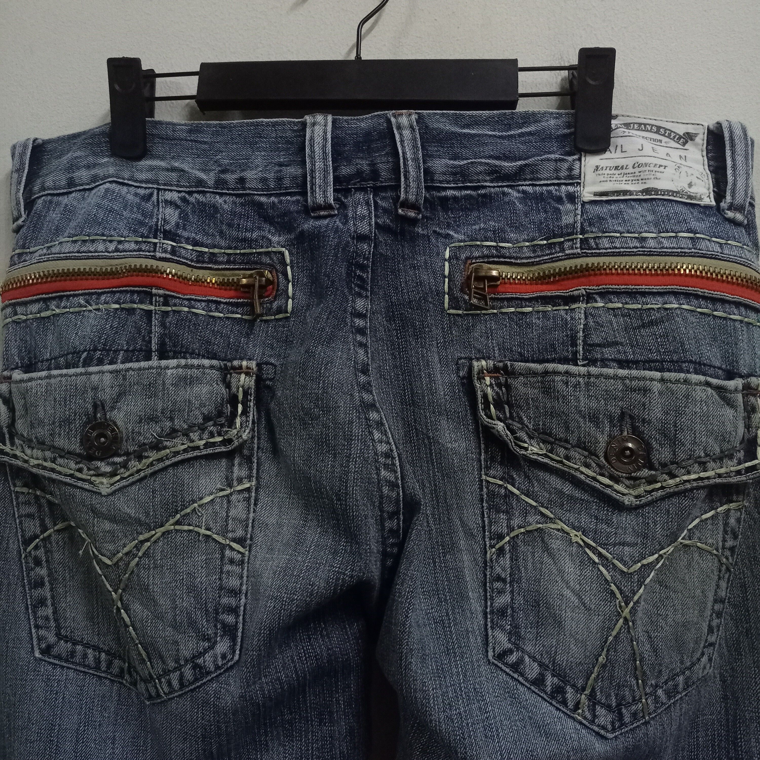 Distressed Denim Vintage Anti Label Blue Wash Distressed Baggy Jeans 35x29 Size US 35 - 6 Thumbnail