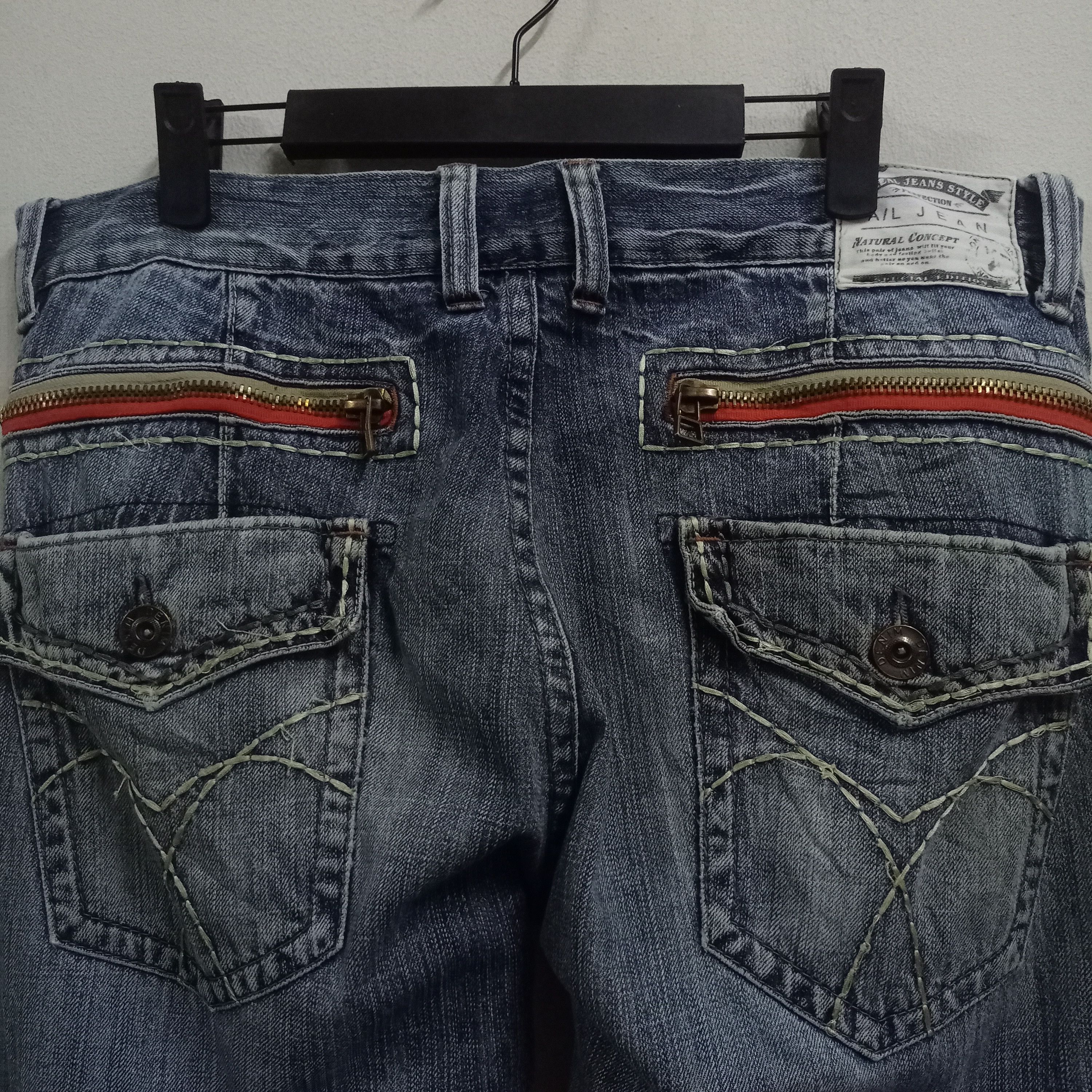 Japanese Brand Vintage Anti Label Blue Wash Distressed Baggy Jeans 35x29 Size US 35 - 6 Thumbnail