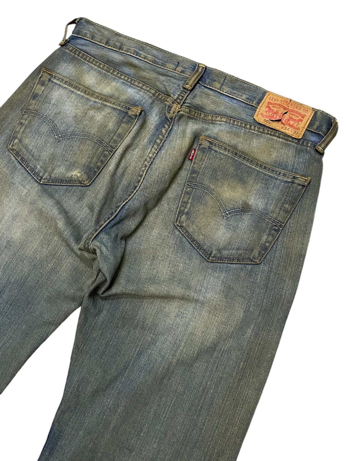 Hysteric Glamour × Levi's × Vintage Vtg Levis 505 Muddy Dirty Wash Blue Loose Jeans Size US 34 / EU 50 - 8 Thumbnail