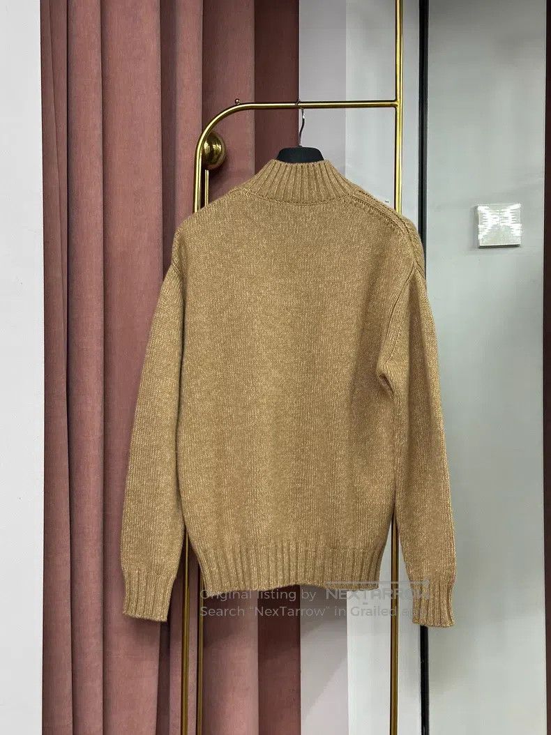 Loro Piana Loro Piana Khaki high neck cashmere sweater Size US M / EU 48-50 / 2 - 2 Thumbnail