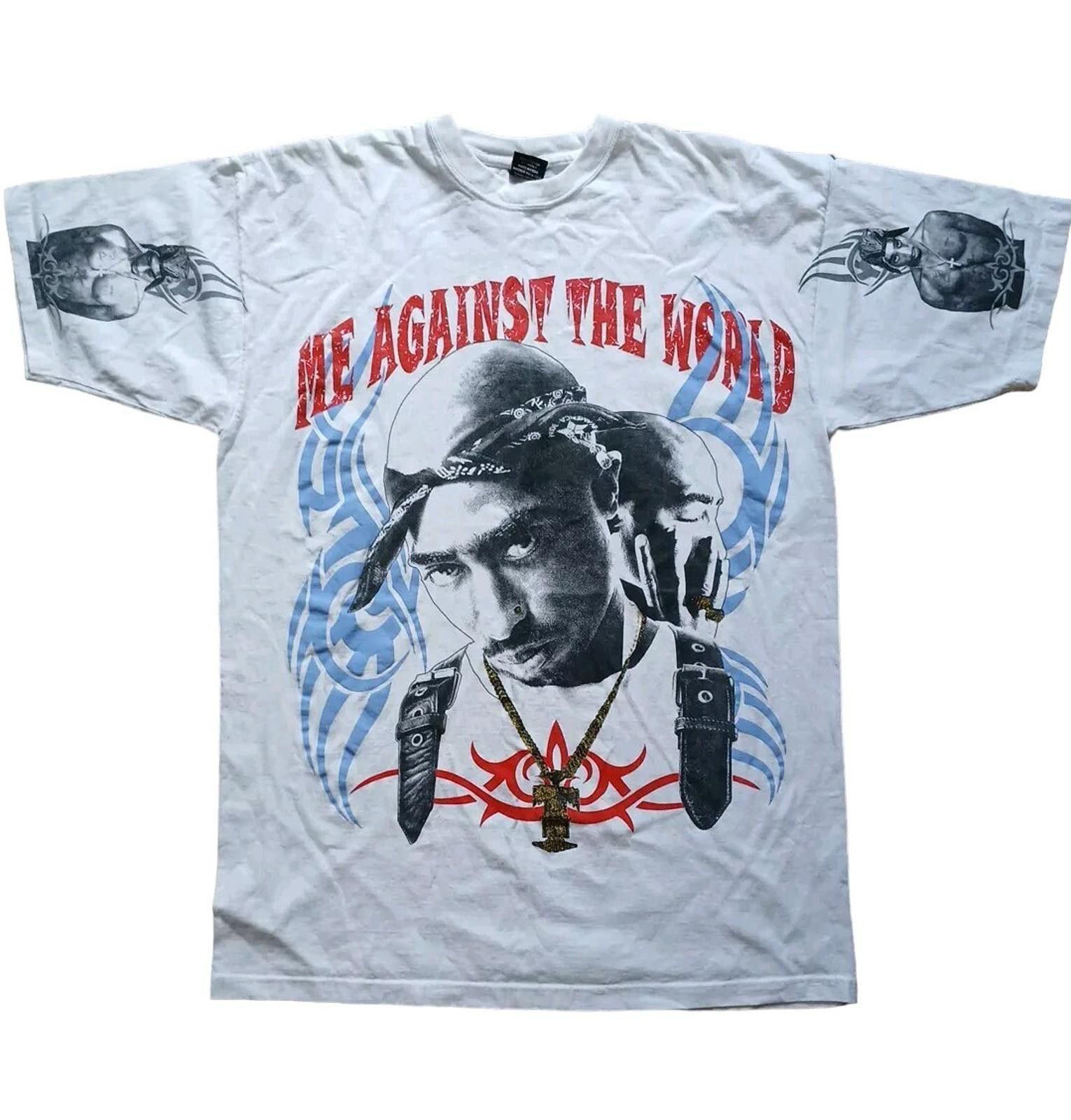 New York Yankees Tupac Me Against The World Hip Hop T-Shirt 3XL 23"x 31" VTG Size US XL / EU 56 / 4 - 1 Thumbnail