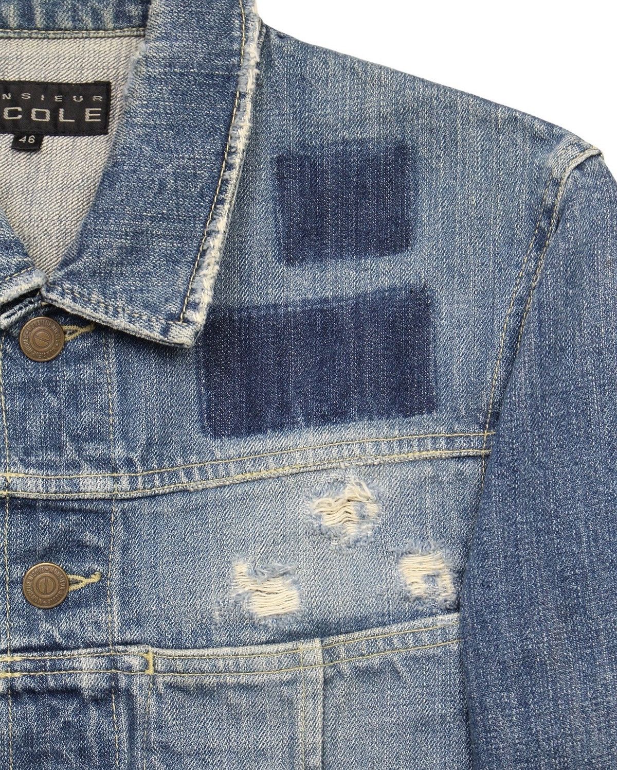 Hysteric Glamour FW2016 MONSIEUR NICOLE NICOLE CLUB DISTRESSED DENIM JACKET Size US M / EU 48-50 / 2 - 5 Thumbnail
