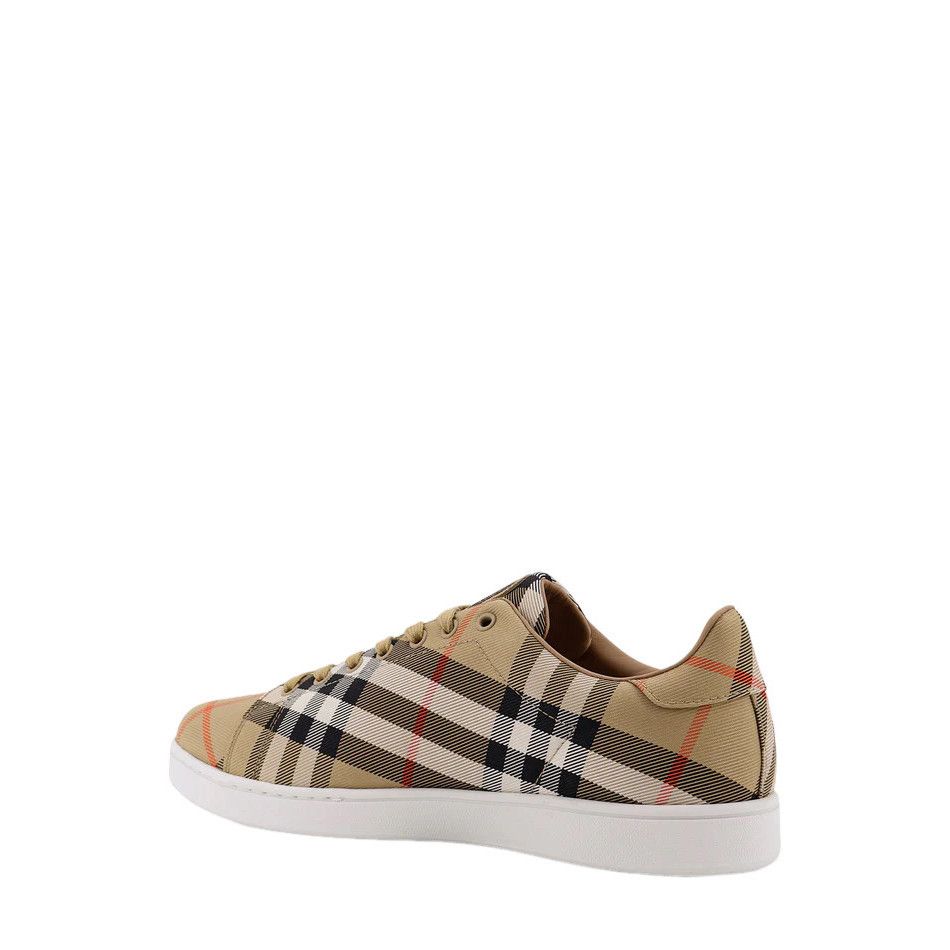 Burberry BURBERRY Beige Canvas Ceckered Sneakers New & Authentic (Men Size US 10 / EU 43 - 3 Thumbnail