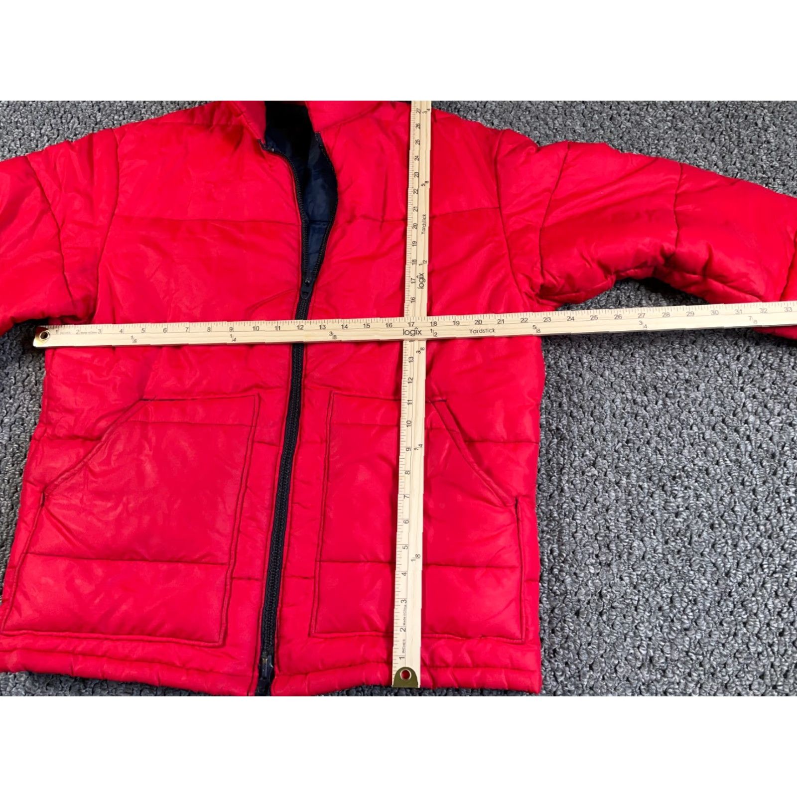 Vintage VTG 80s Puffer Jacket Adult Medium Red Navy Thalor? Size US M / EU 48-50 / 2 - 4 Thumbnail