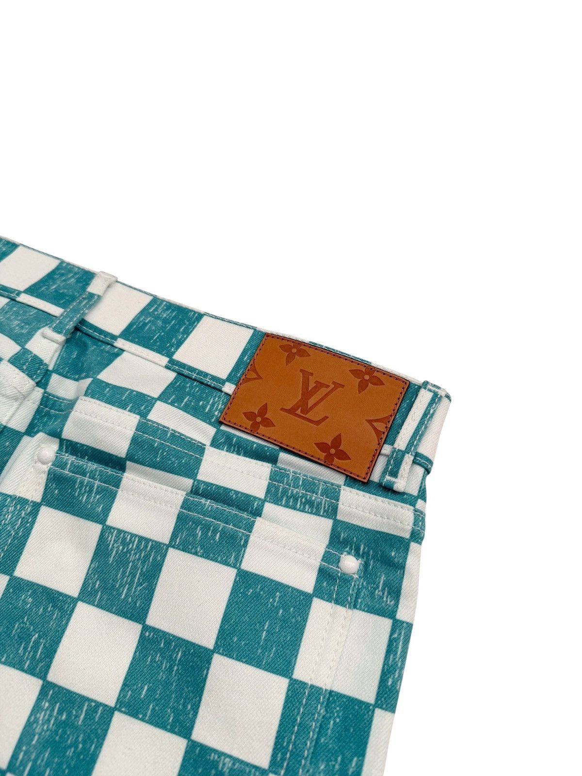 Louis Vuitton LV Checkerboard Scribble Damier Denim Jeans Size US 30 / EU 46 - 8 Thumbnail