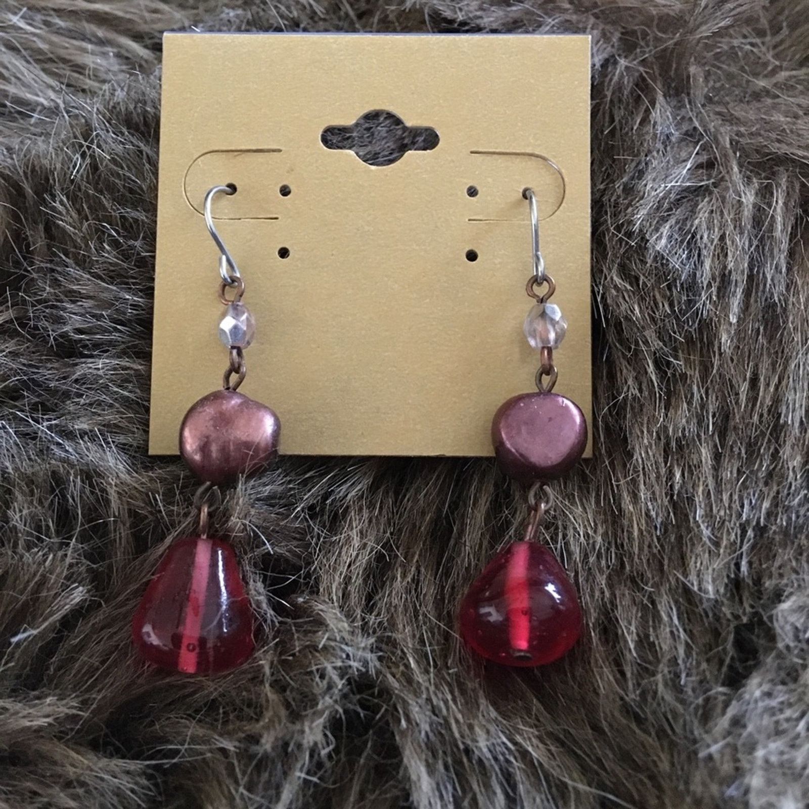 Vintage Vintage repurpose glass stone drop earrings Size ONE SIZE - 2 Thumbnail