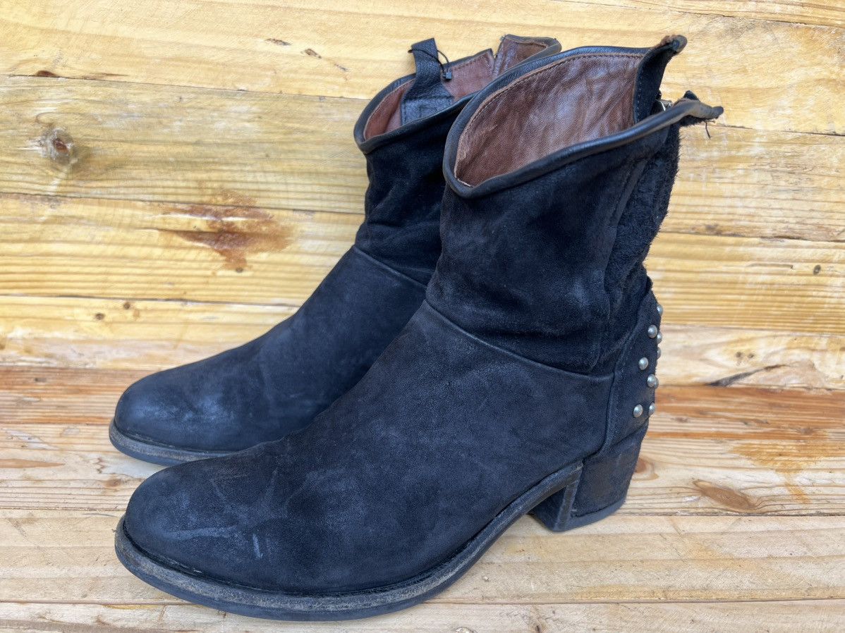 A.S.98 studded black suede boots