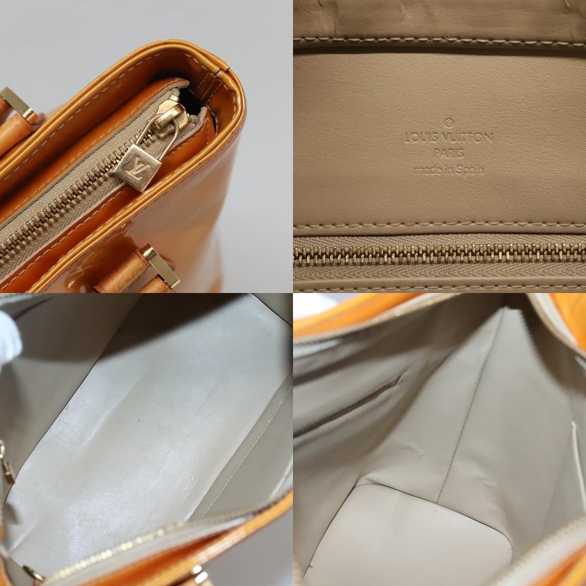 Louis Vuitton LOUIS VUITTON Monogram Vernis Houston Hand Bag Beige M91004 Size ONE SIZE - 11 Thumbnail