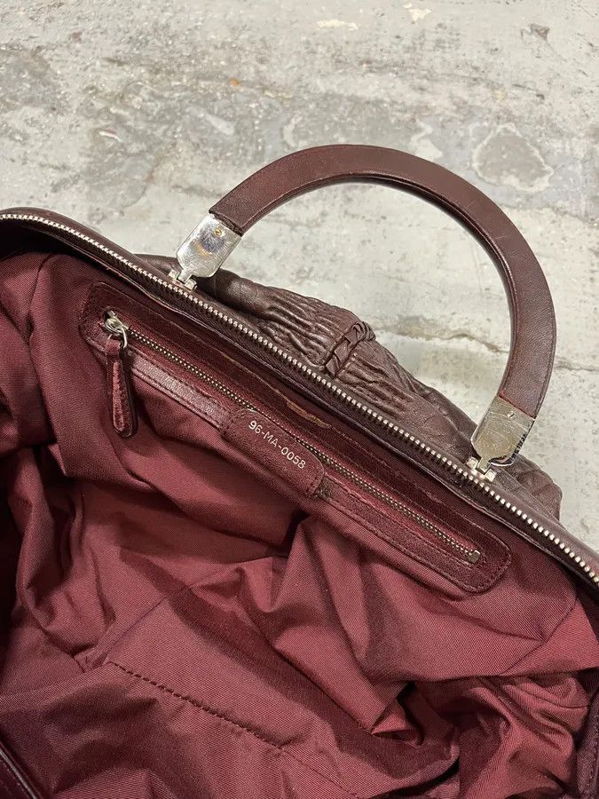Dior 2000s Christian Dior Bordeaux Grained Red Leather Bag Size ONE SIZE - 8 Thumbnail