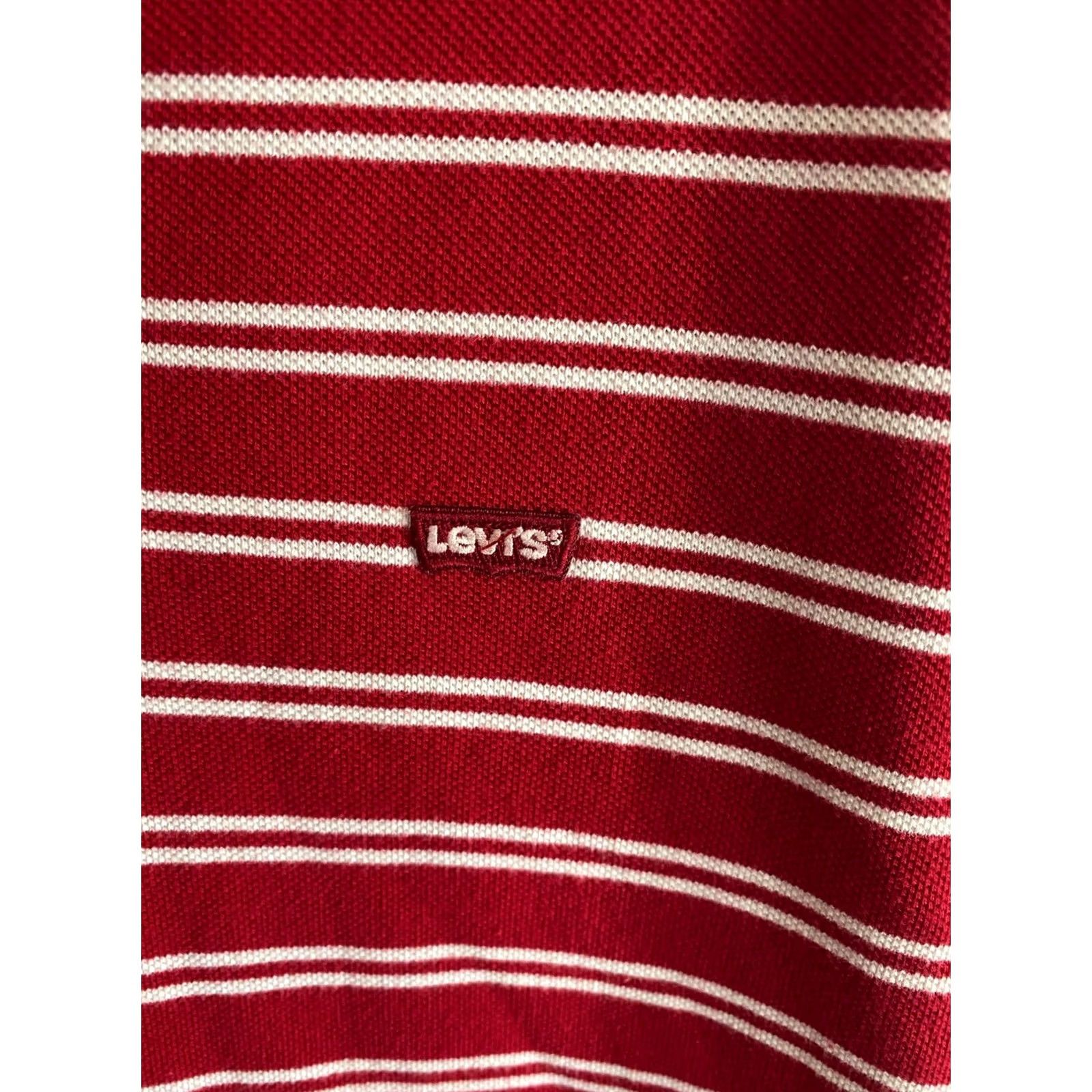 Vintage Levis Polo Shirt XL Men Red White Stripe Polo Shirt XL Mens Regular Size XL Red White Stripe Polo Shirt Levis Size US XL / EU 56 / 4 - 5 Thumbnail