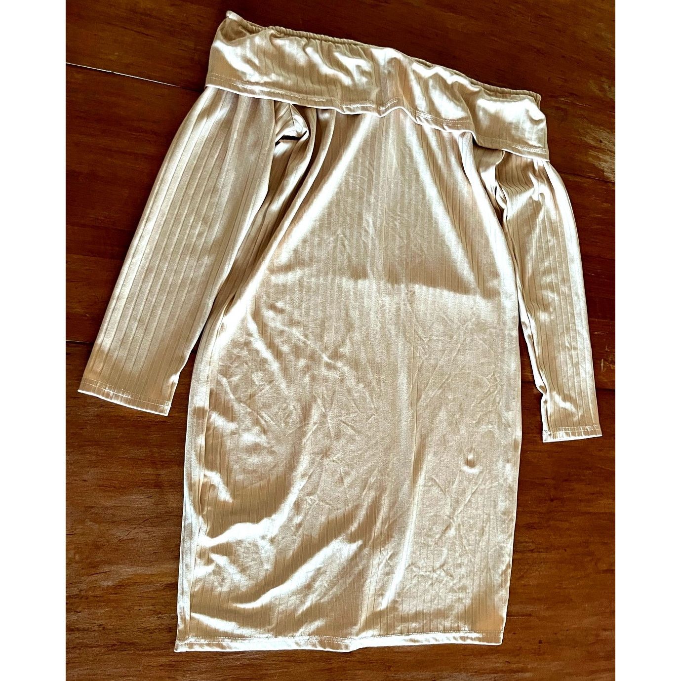 Other Beige Off-the-Shoulder Bodycon Dress - Long Sleeve Size S Size S / US 4 / IT 40 - 8 Thumbnail
