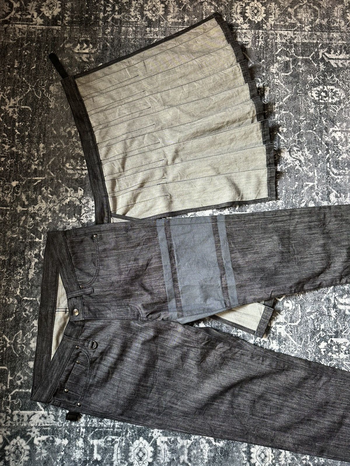 Comme des Garcons MASTERMIND JAPAN X COMME DES GARCONS PLEATED WRAPSKIRT DENIM Size US 34 / EU 50 - 4 Thumbnail