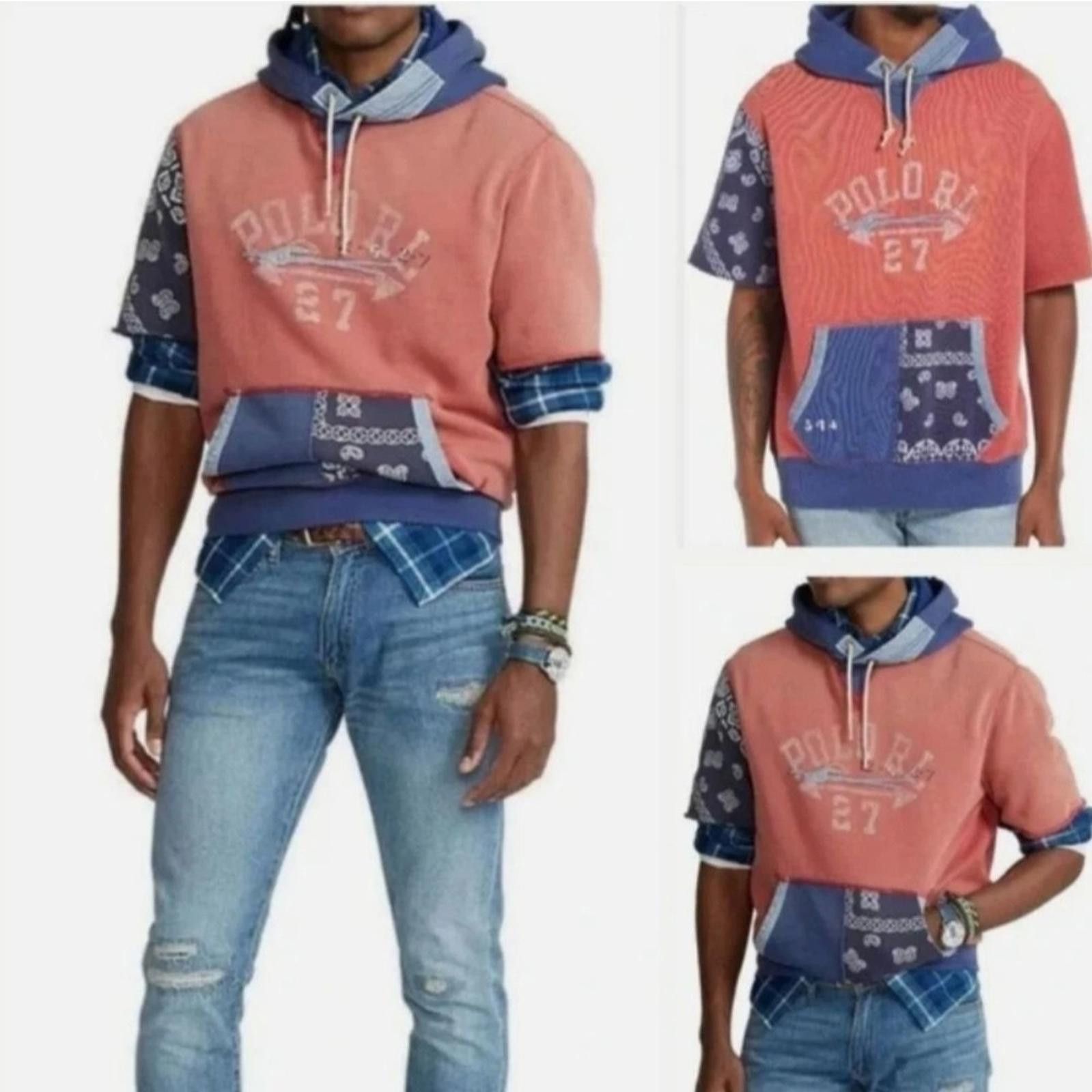 Polo Ralph Lauren Polo Ralph Lauren Men's Bandana Patchwork Fleece Hoodie M Size US M / EU 48-50 / 2 - 2 Thumbnail
