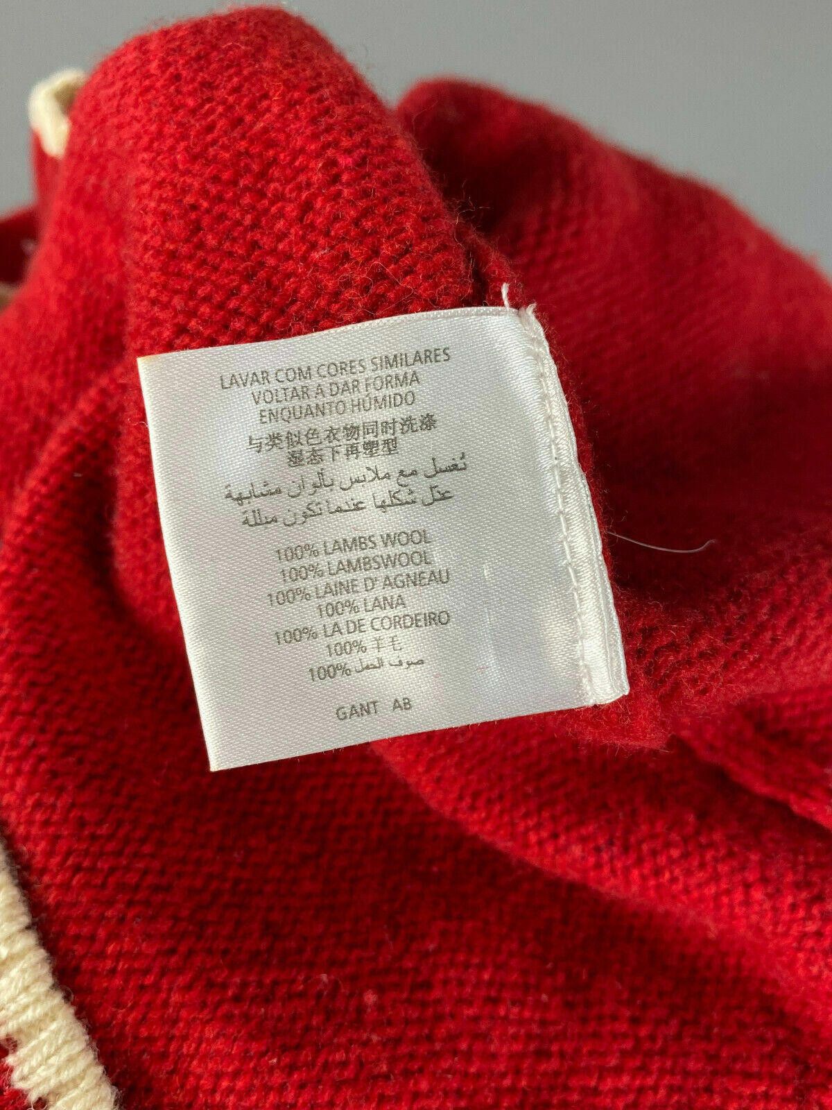 Gant Men Gant Red Wool Warm Winter Sweater Size L Pit to Pit 22" Size US L / EU 52-54 / 3 - 9 Thumbnail