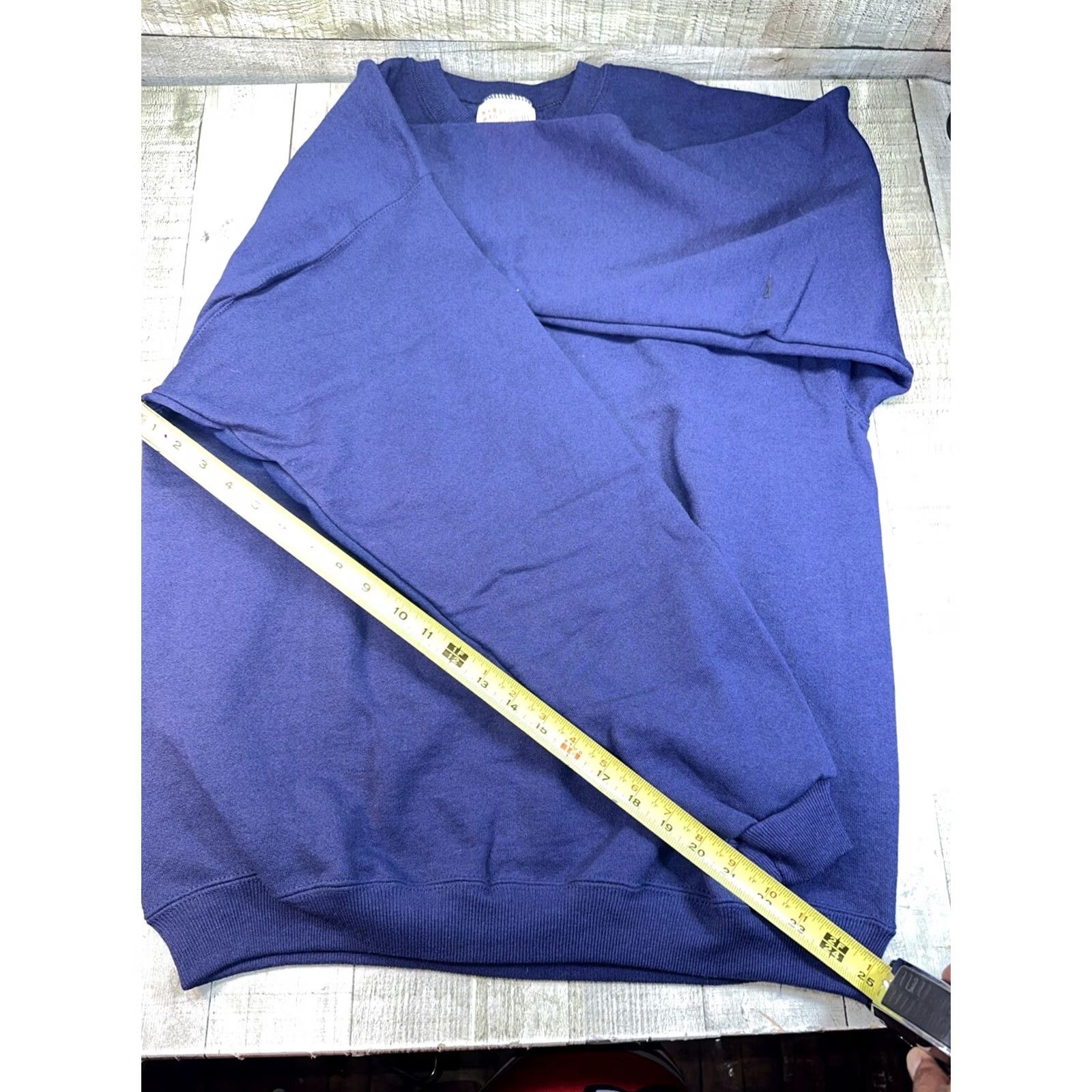 Hanes VINTAGE Hanes Sweatshirt Men's L Navy Blue Heavyweight Back Logo Pullover Blank Back Logo Size US L / EU 52-54 / 3 - 4 Thumbnail