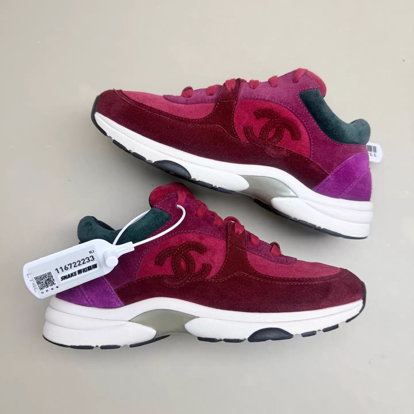 Chanel CHANEL Wine Red CC Sneaker 36.5 (Tag Missing) Size US 6 / IT 36 - 4 Thumbnail